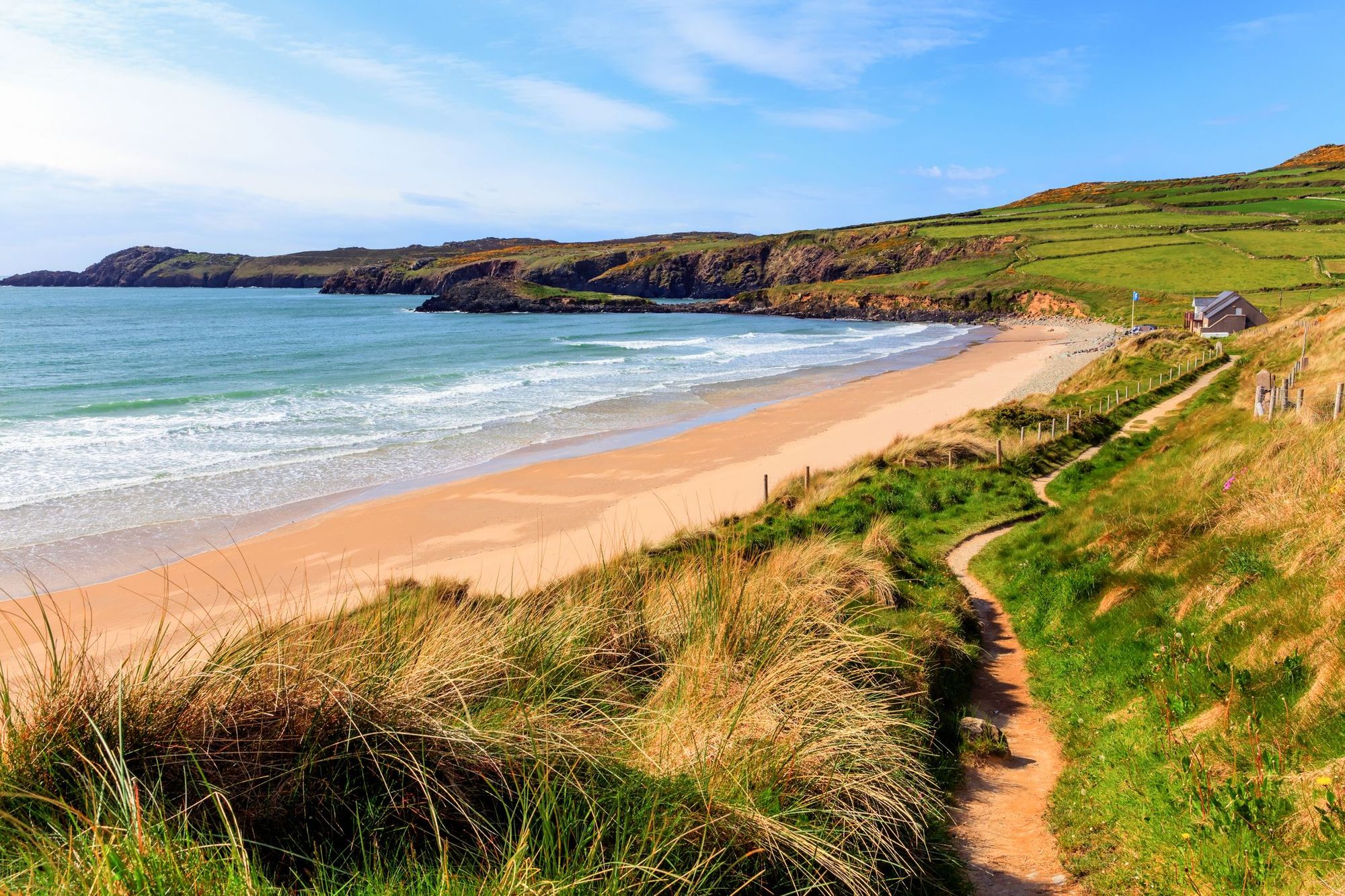 The beautiful Whitesands Bay on St David's Peninsula