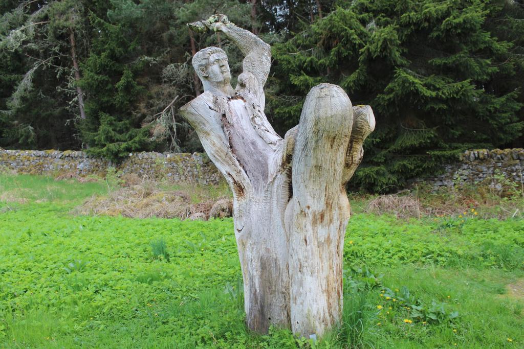 A sculpture by Frank Bruce in Inshriach Forest in the Cairngorm Mountains