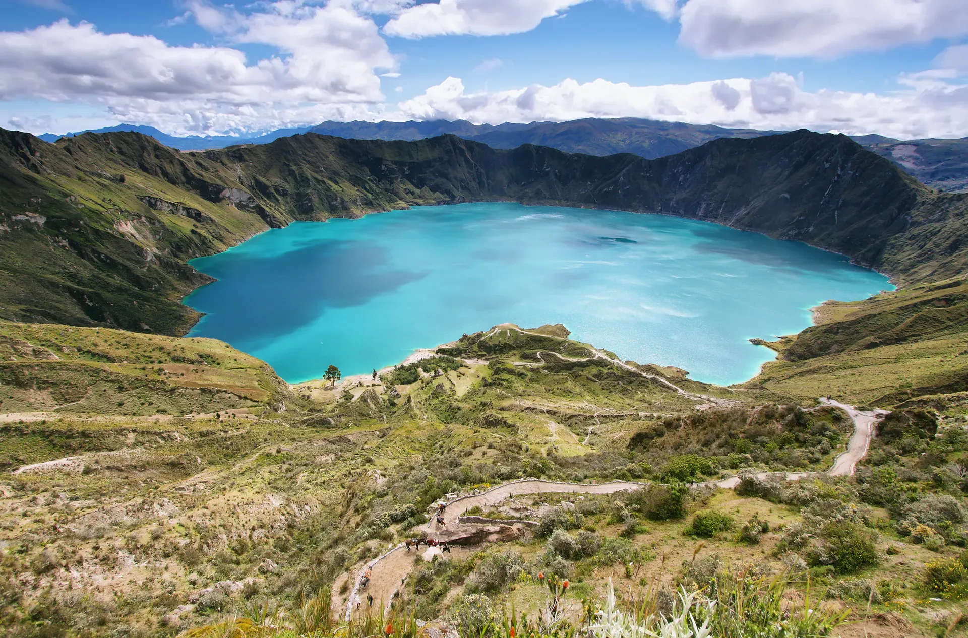 The beauty of hiking to El Altar is is the lakes and mountain views you get along the way. Photo: Getty