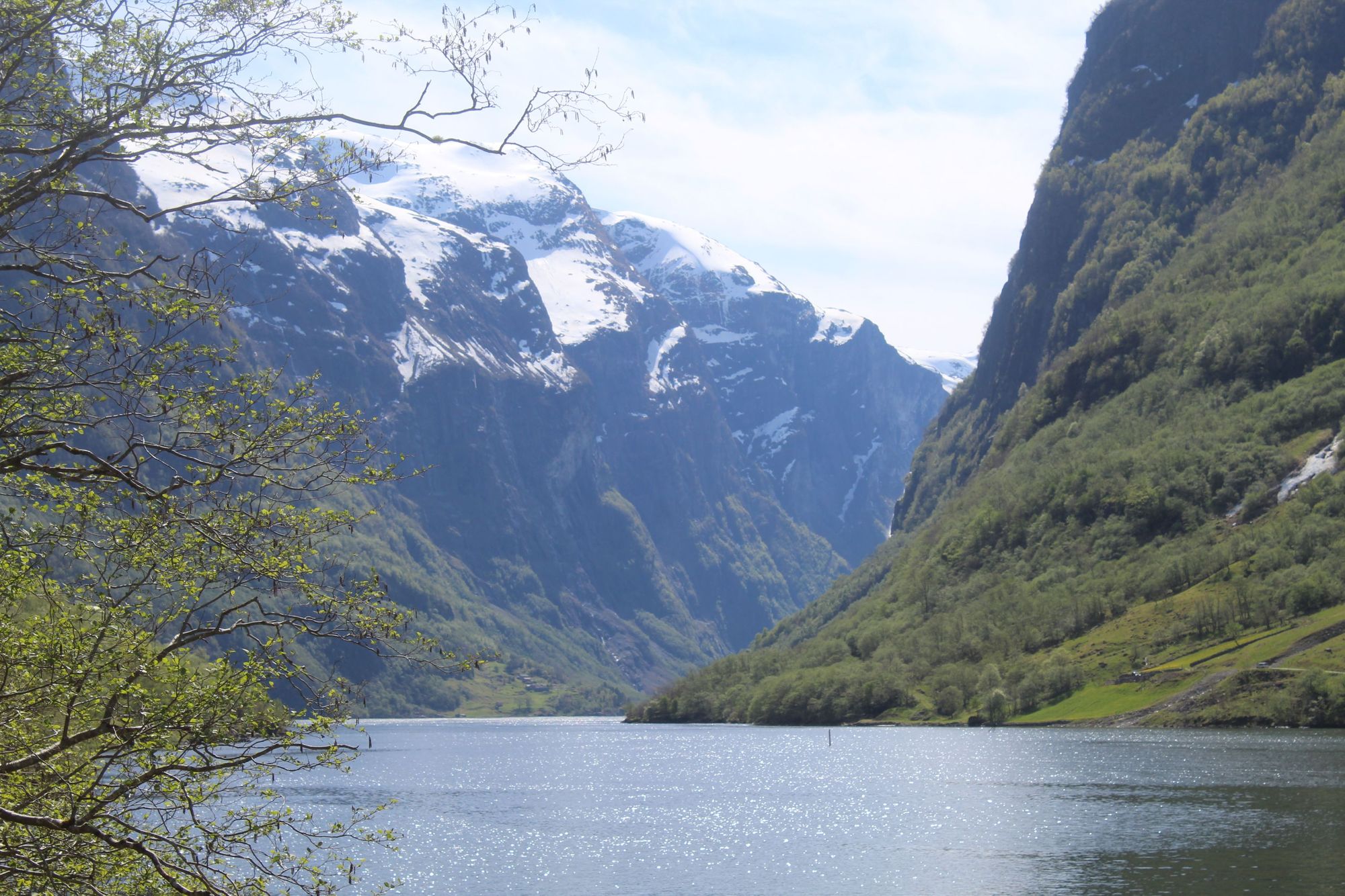The view from the crossing of the King's Postal Route, on theNærøyfjord in summer. Photo: Stuart Kenny