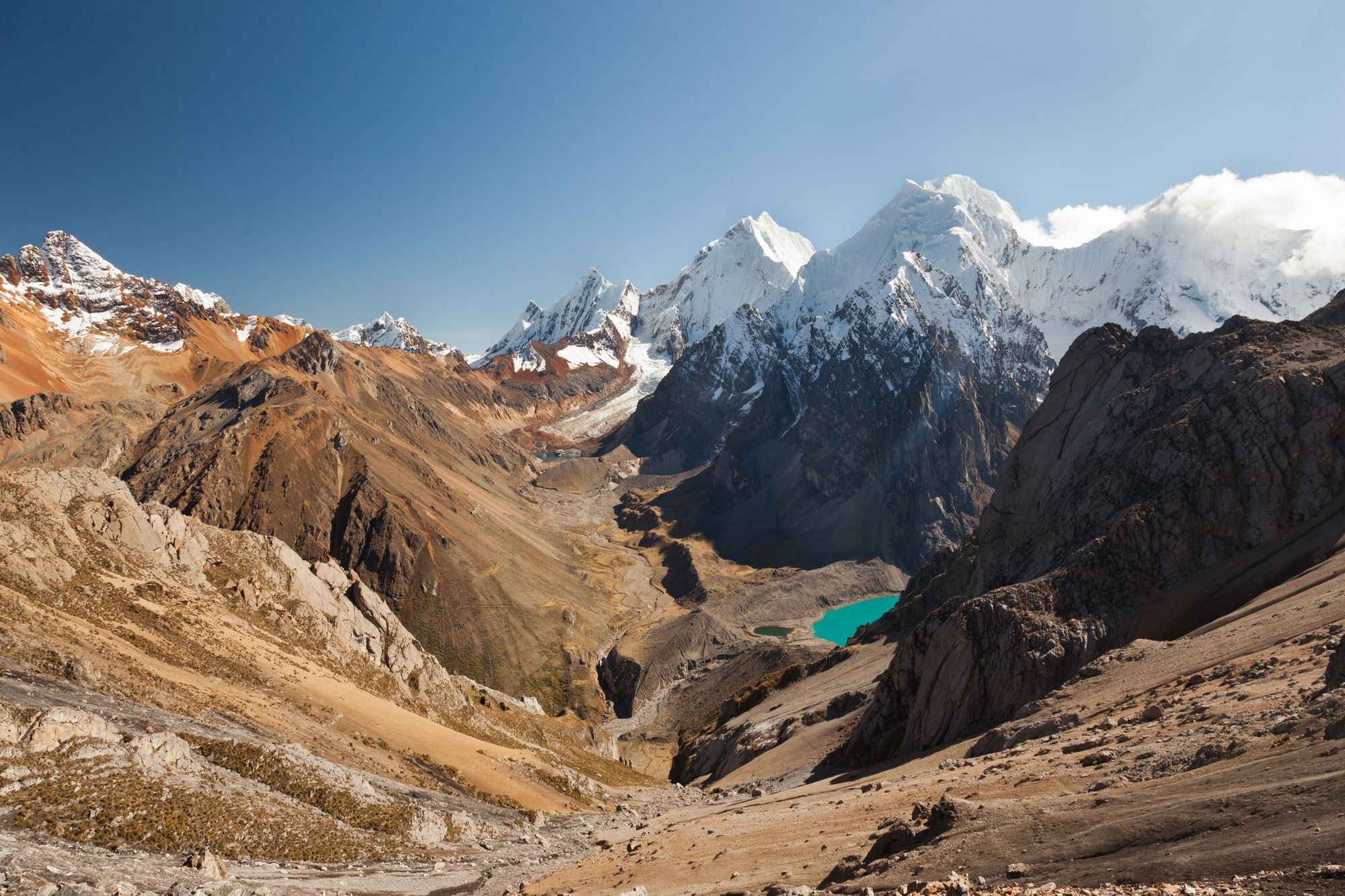 Cordillera Huayhuash, a popular trekking route in the Andes.