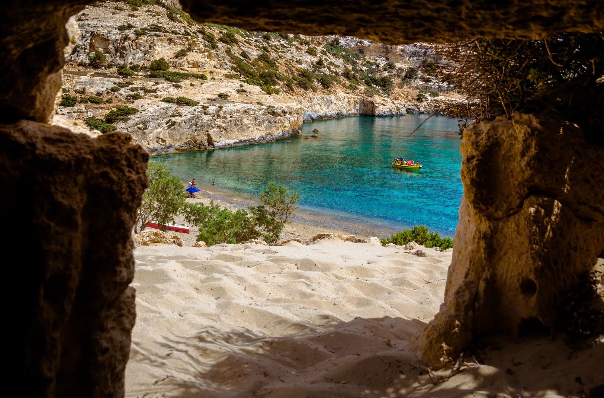 A sheltered bay in Greece.