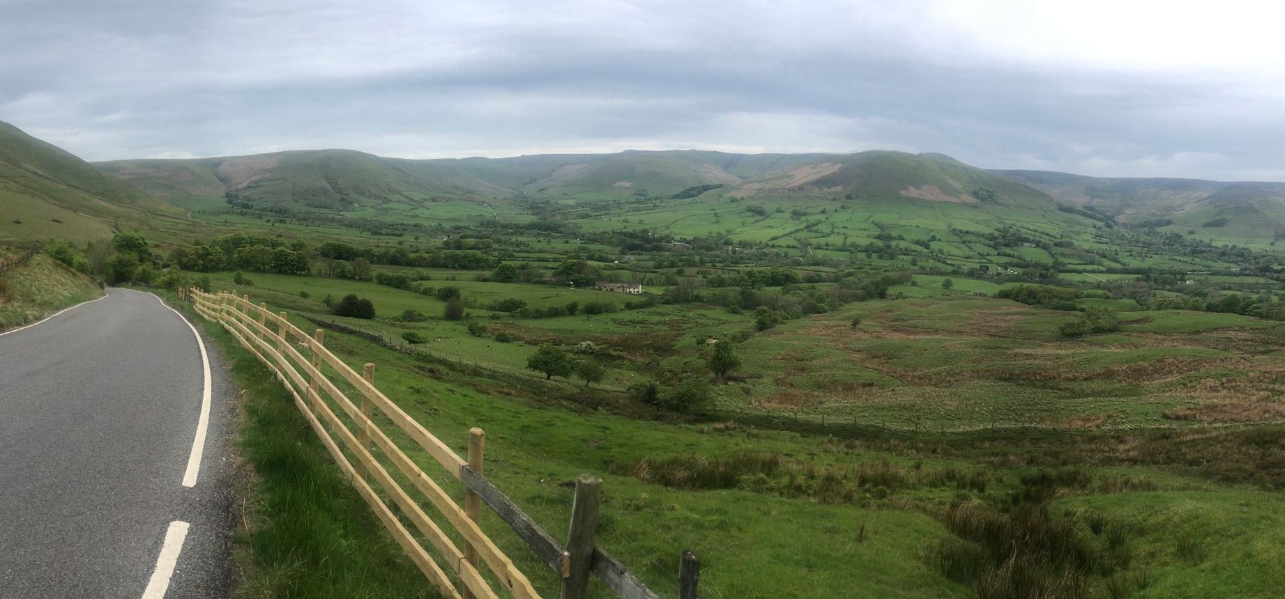 Views of green hills and fields from Mam Nik.