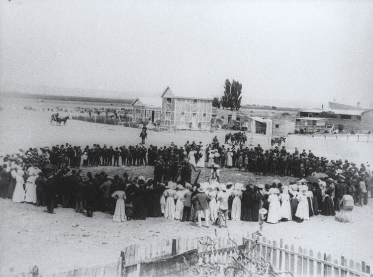 An Eisteddfod (cultural festival) taking place in Welsh Patagonia in 1880