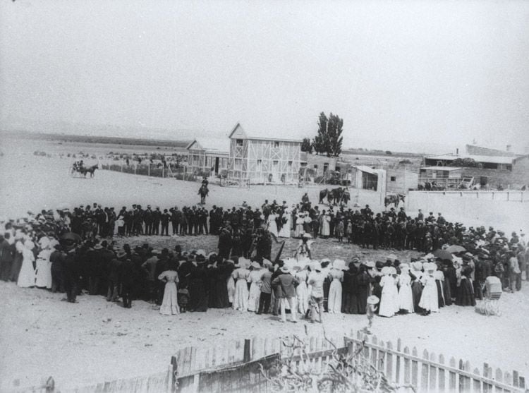 An Eisteddfod (cultural festival) taking place in Welsh Patagonia in 1880