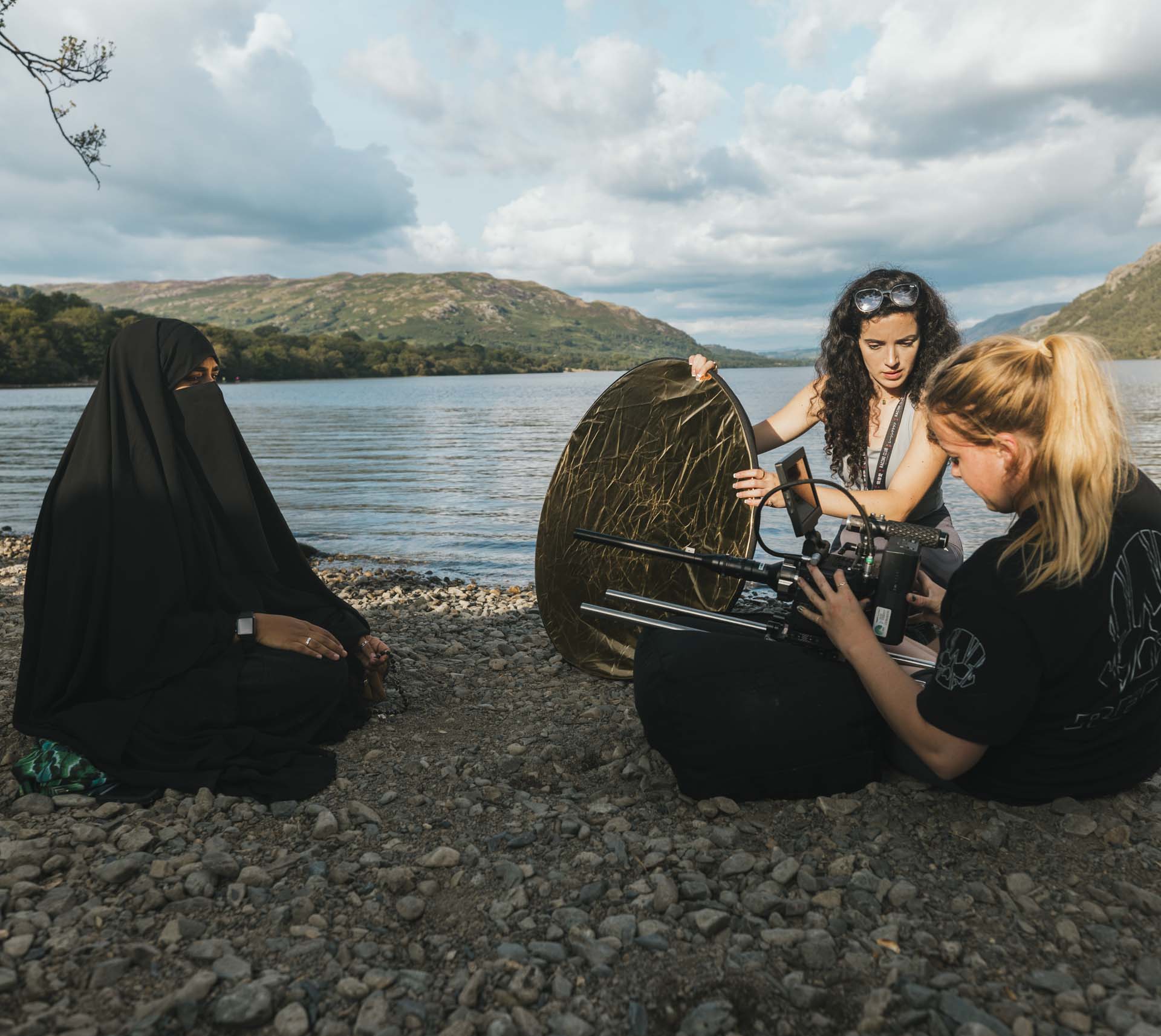 A behind-the-scenes shot of I Am Capable, a short film created by Roxy Furman.