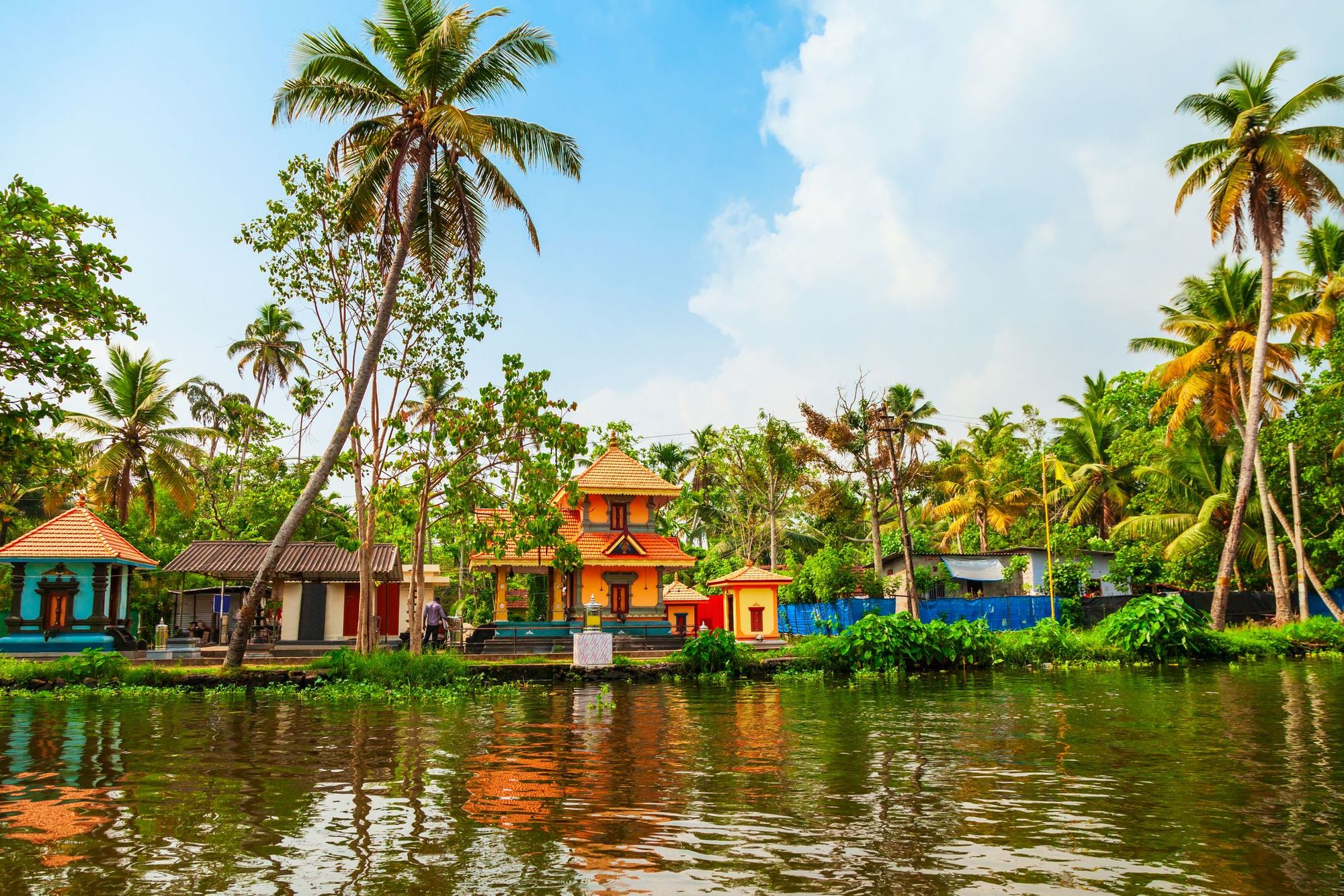 A village in Alleppey, on the Kerala backwaters.