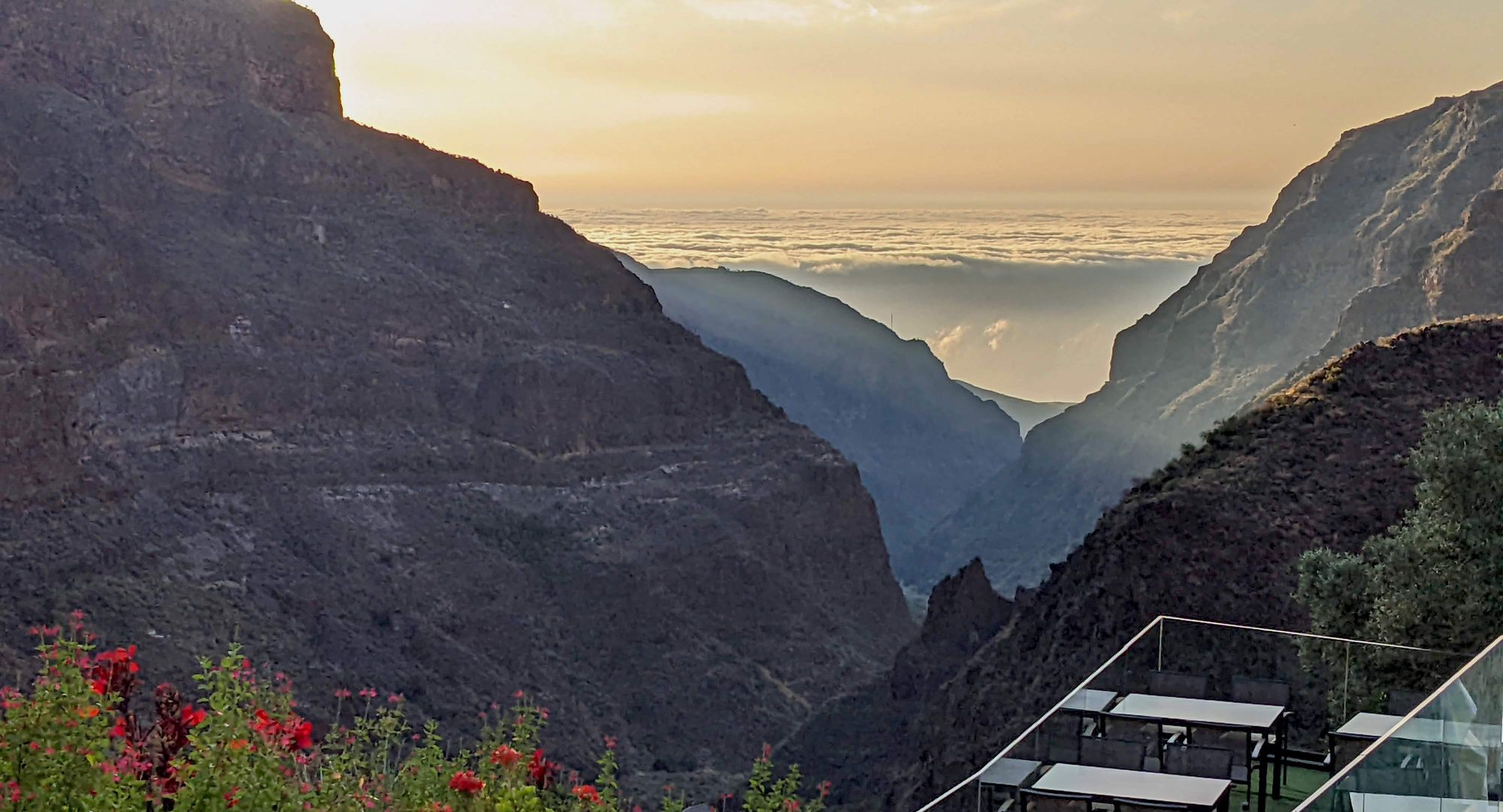 Sunrise in Barranco de Guayadeque, Gran Canaria.