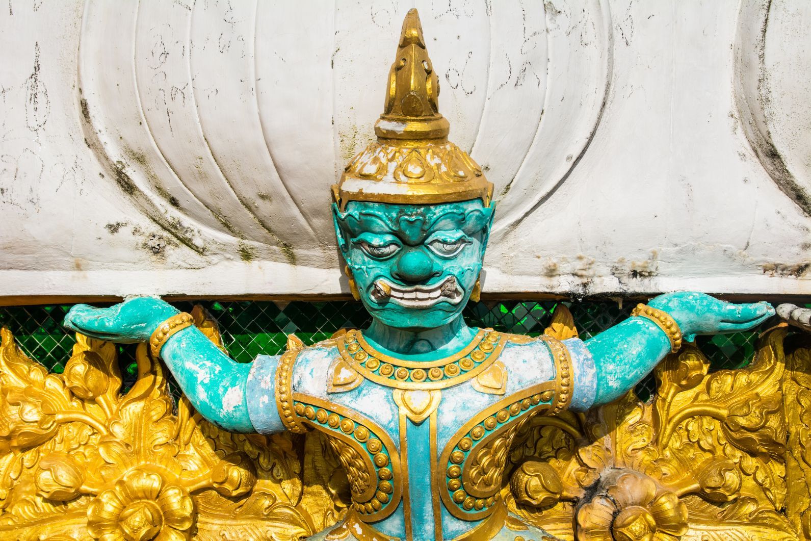 A detail monument on the Tiger Cave Templex complex in Krabi, Thailand