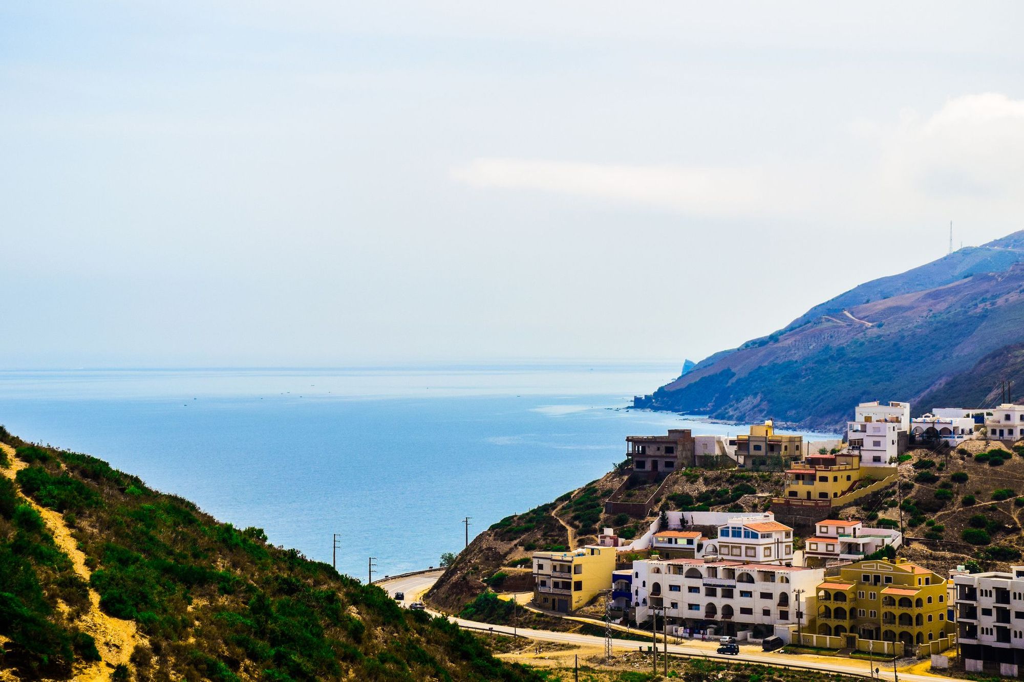 The Moroccan village of Oued Laou, which overlooks the Mediterranean Sea.