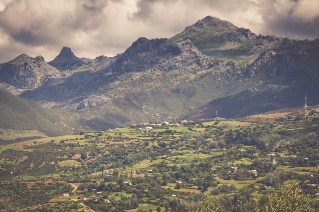 A view of the Rif Mountains, Morocco.