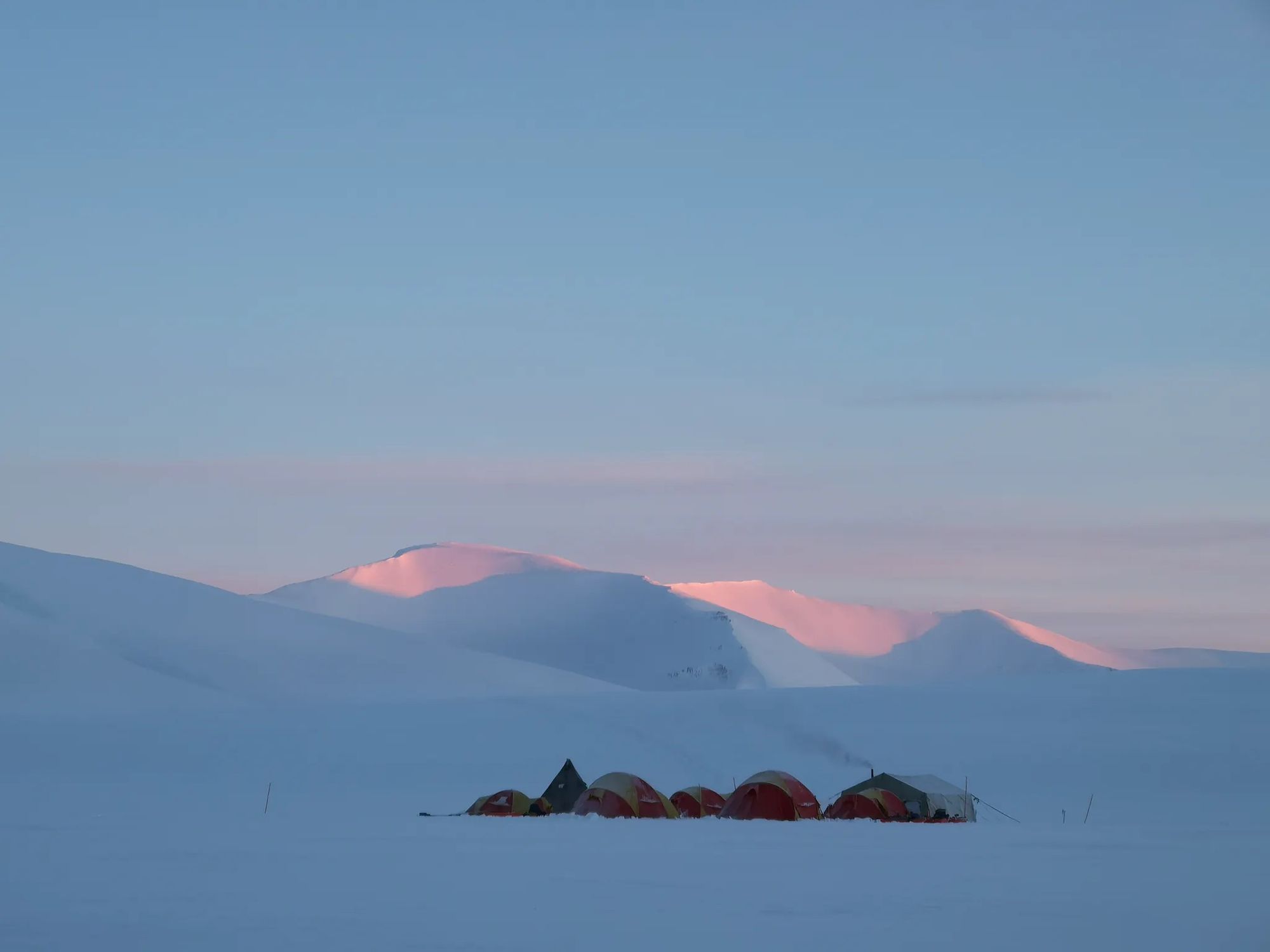 A wilderness campsite in Svalbard, Norway.
