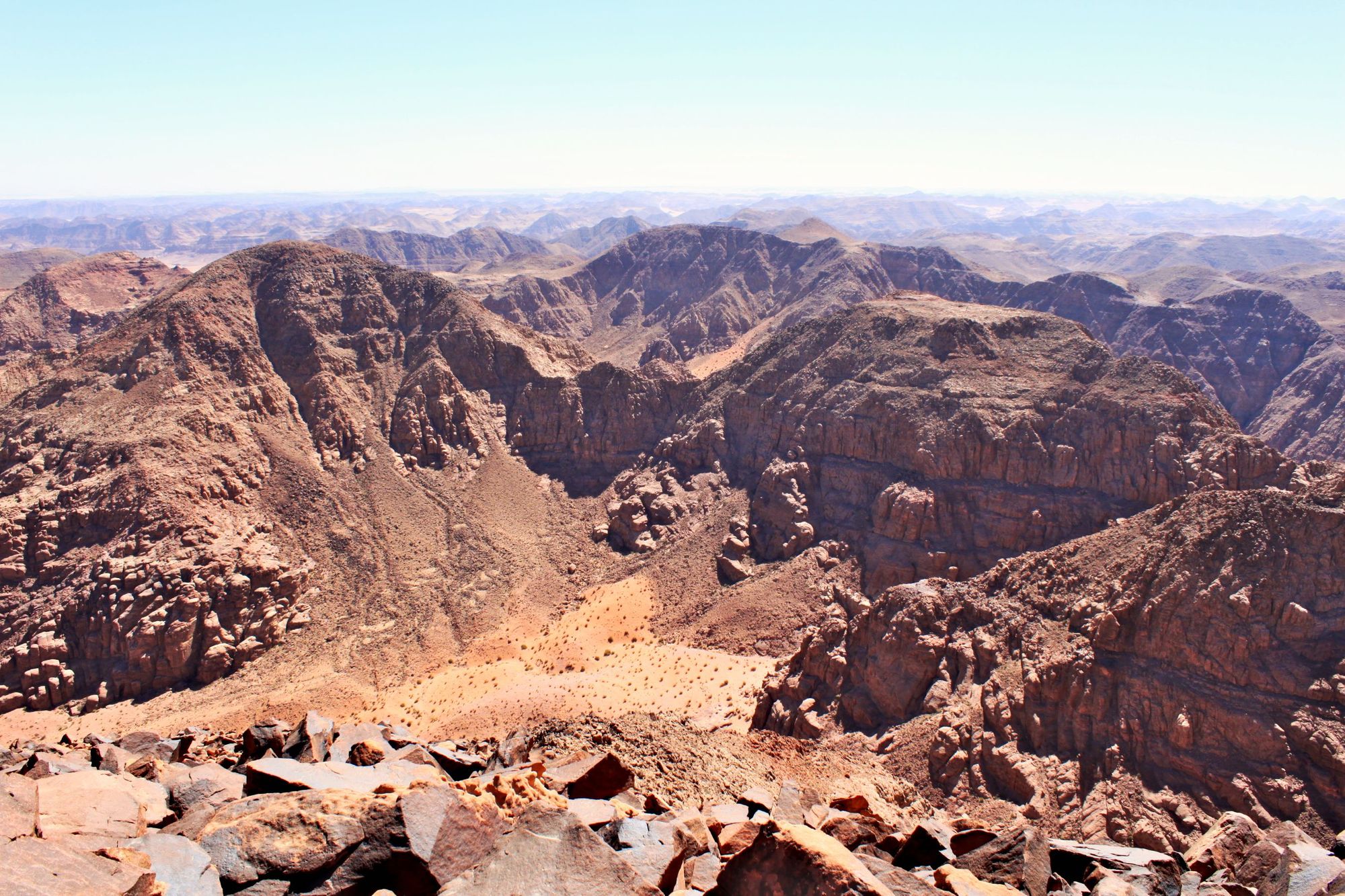 The view from the summit of Um Ad Dami, the highest mountain in Jordan.