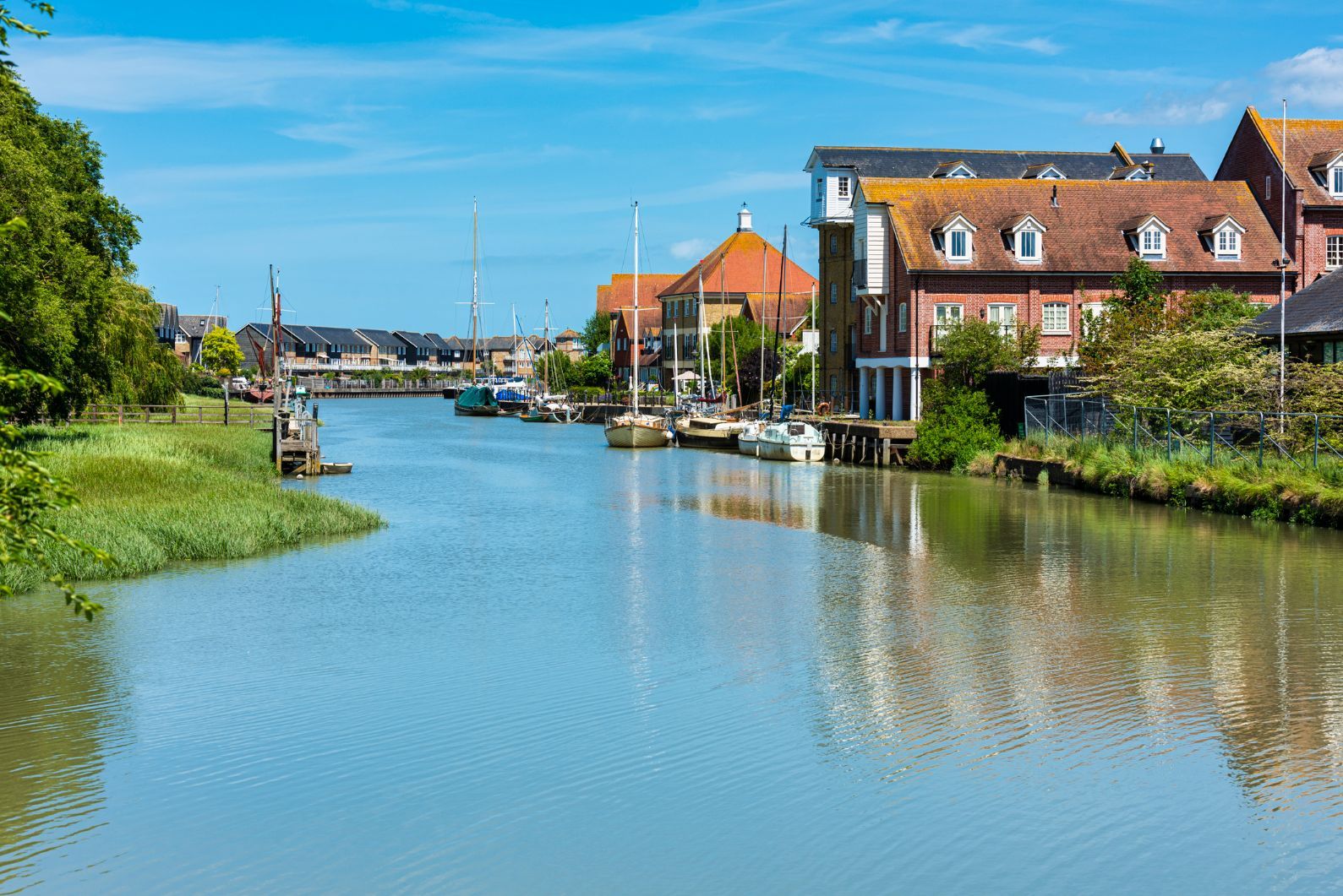 The Faversham Creek on a bright day, beneath blue skies. Photo: Getty