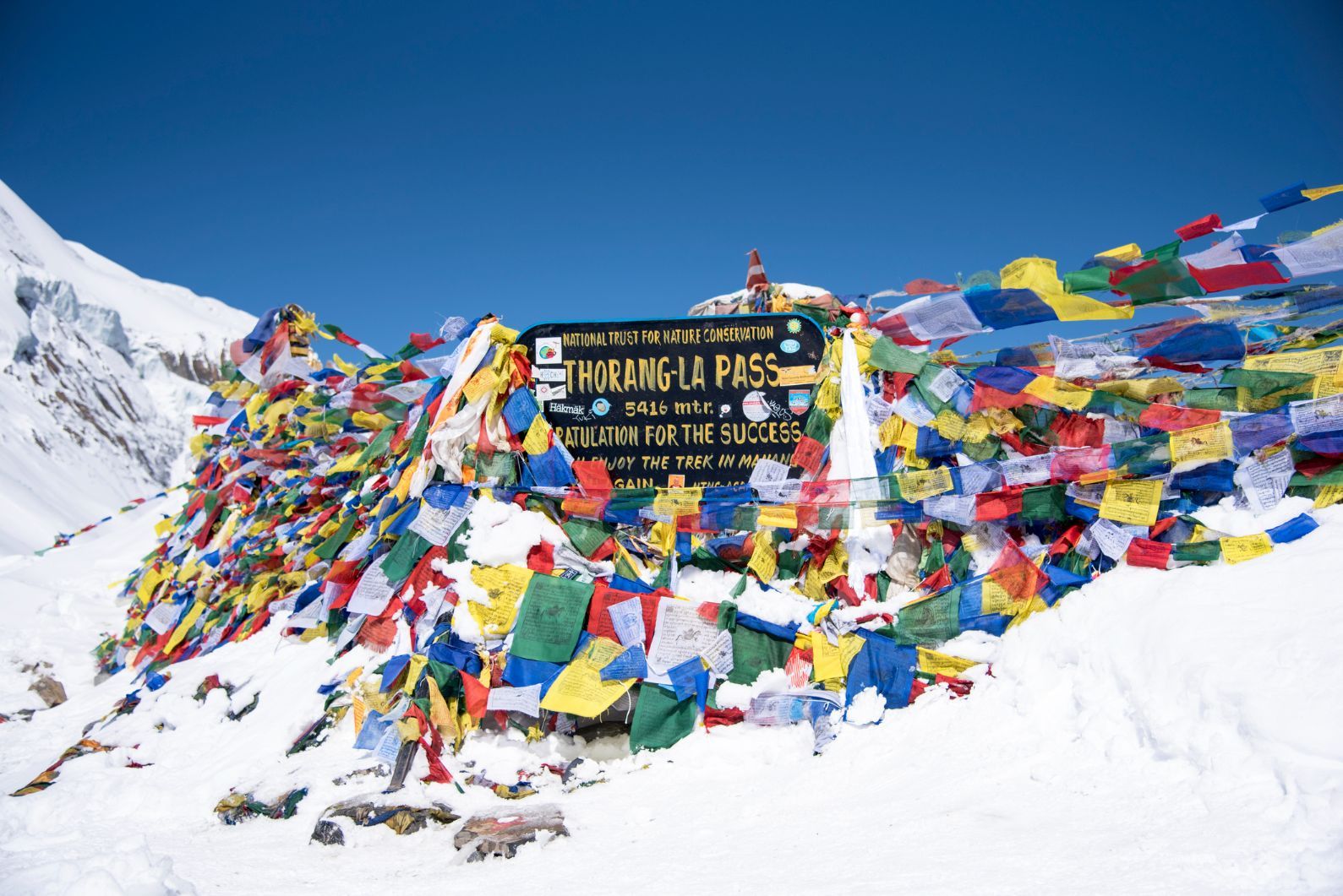 The Thorang La Pass, which at 5,416m is the highest point on the Annapurna Circuit. Photo: Getty