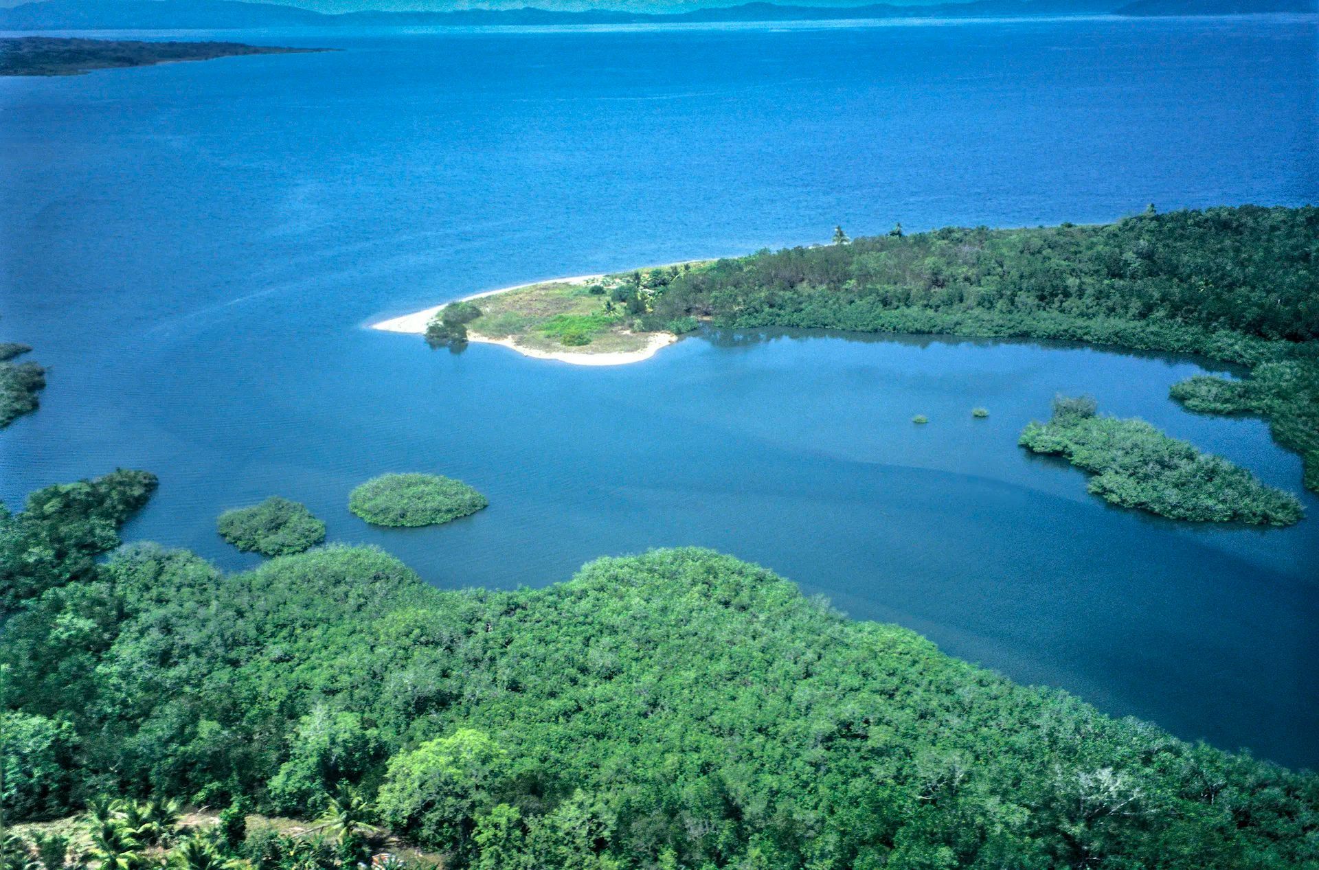 Golfo Dulce, in Costa Rica, seen from above.