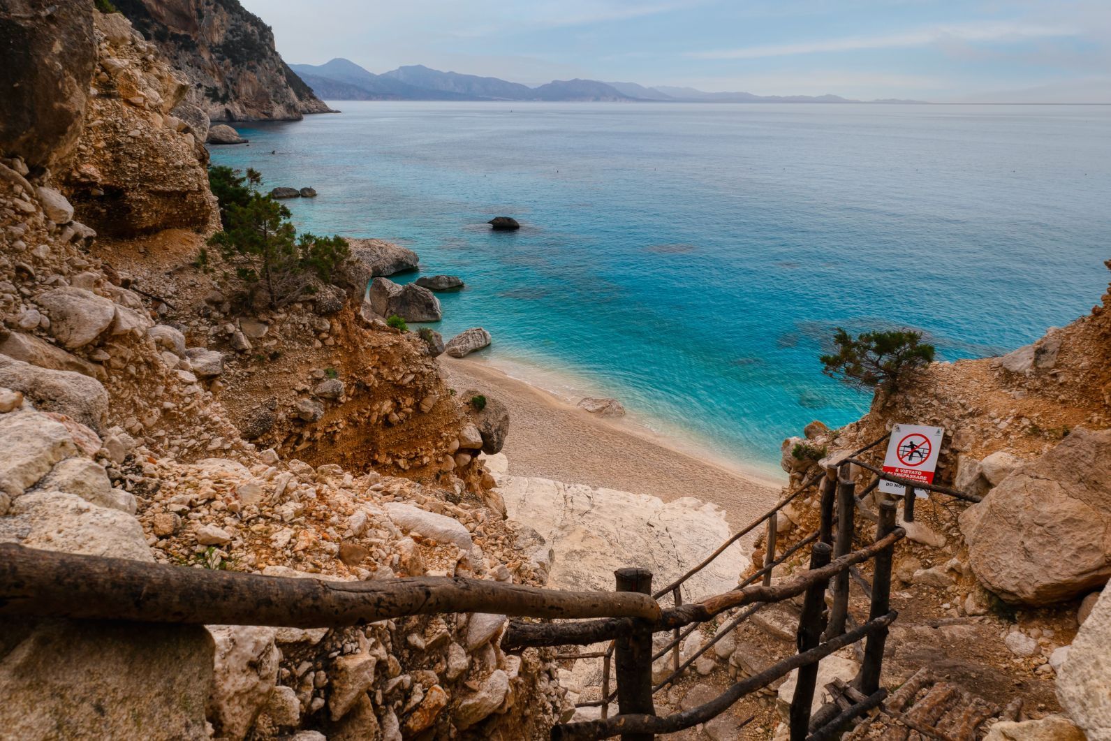 A view of the Mediterranean Sea from the steps of Cala Goloritzè, Sardinia. Photo: Getty