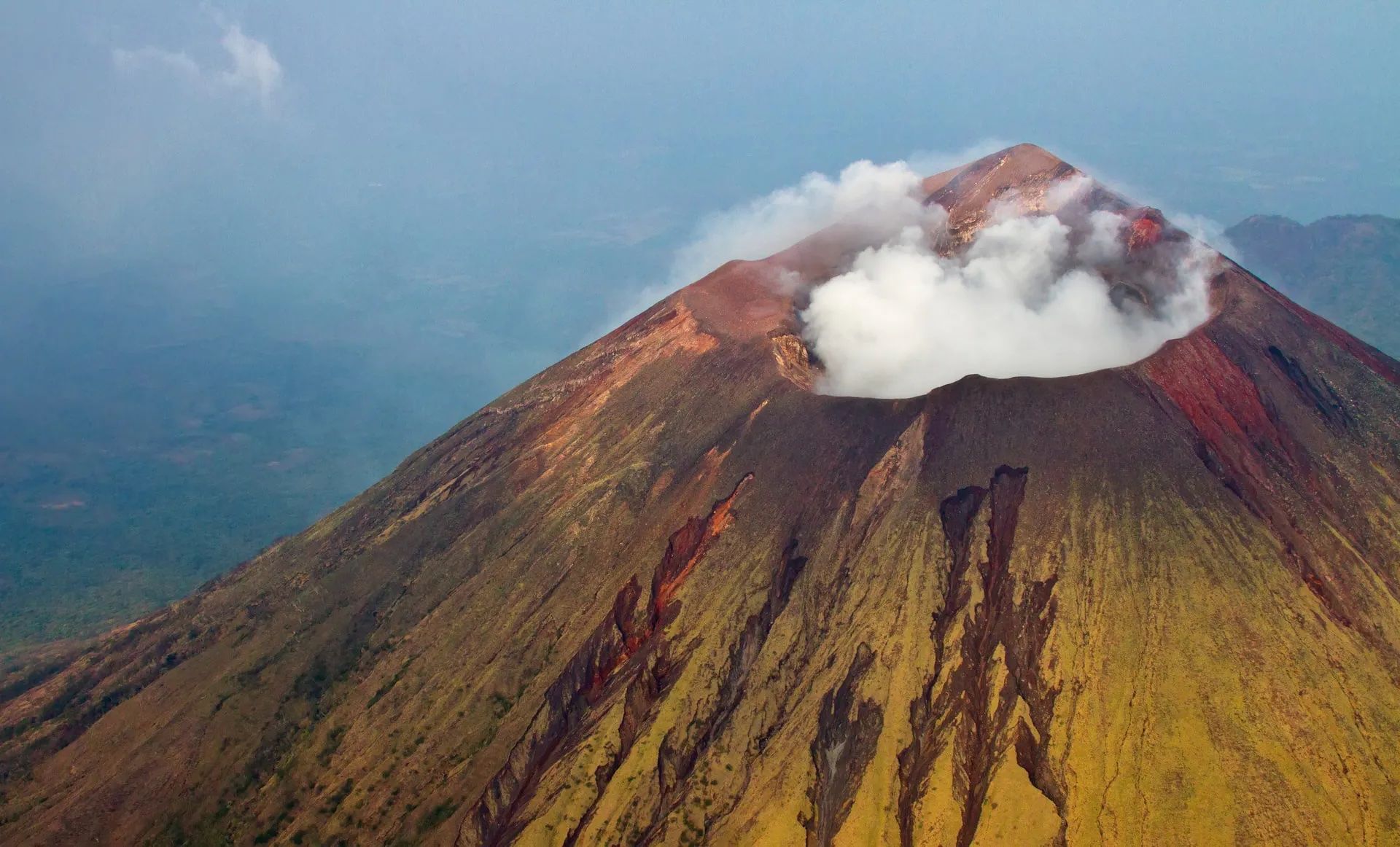 The smoking summit of San Cristobal, the highest volcano in Nicaragua