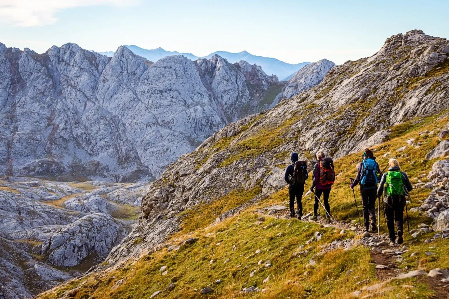 A group of hikers in the Picos de Europa