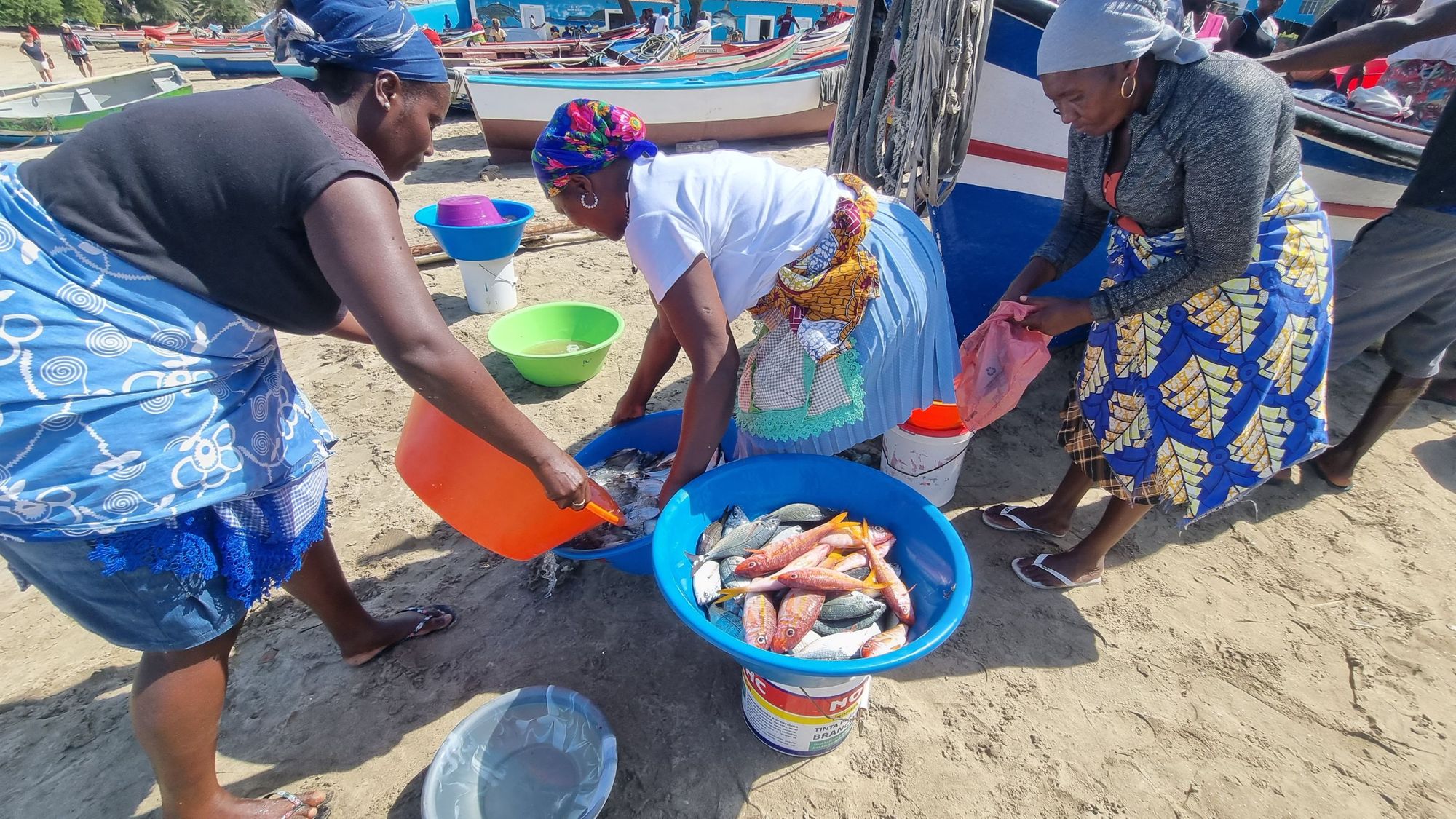 Fisherwomen on Tarrafal Beach, Cape Verde