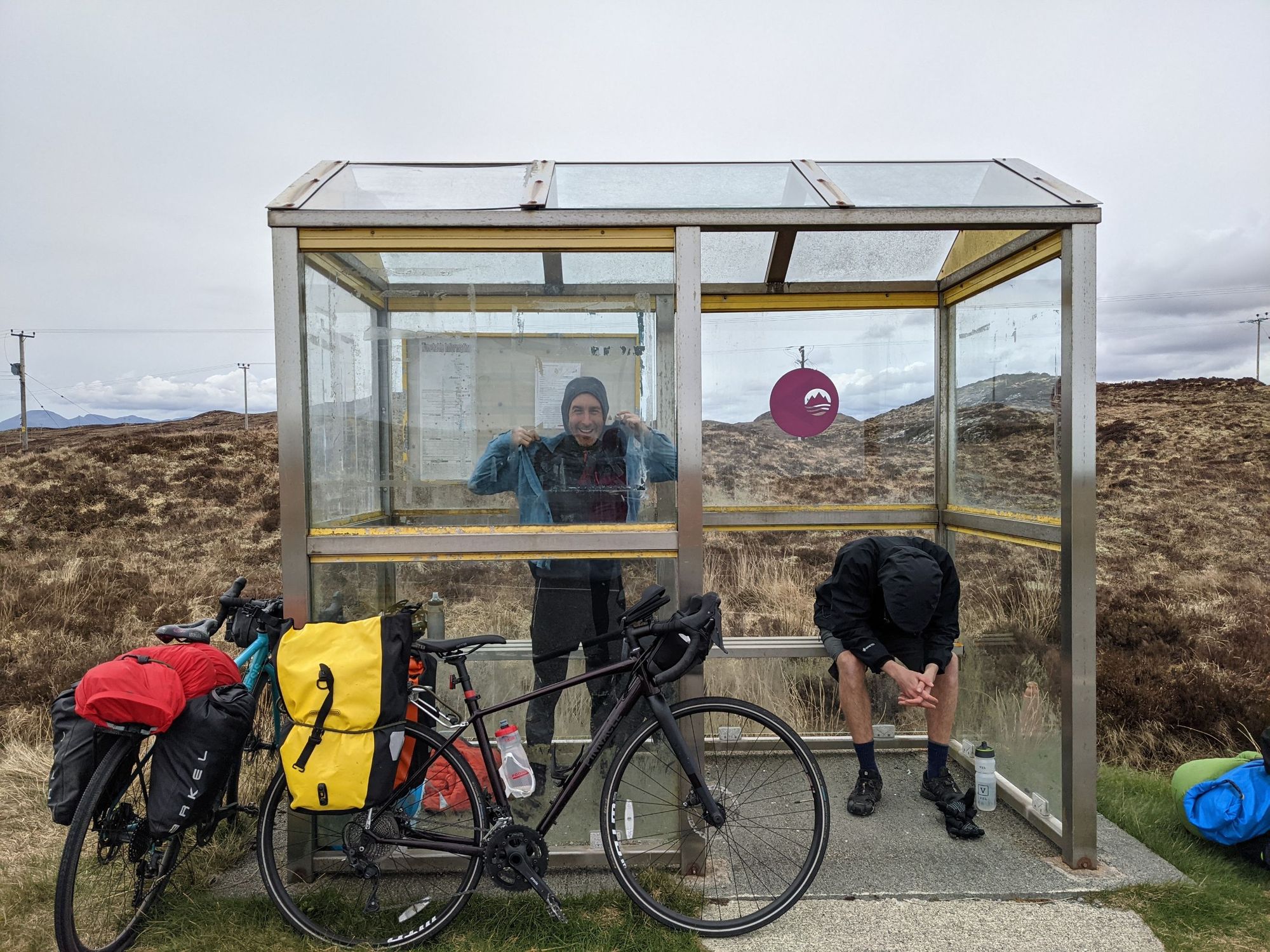 Two cyclists on a difficult ride.