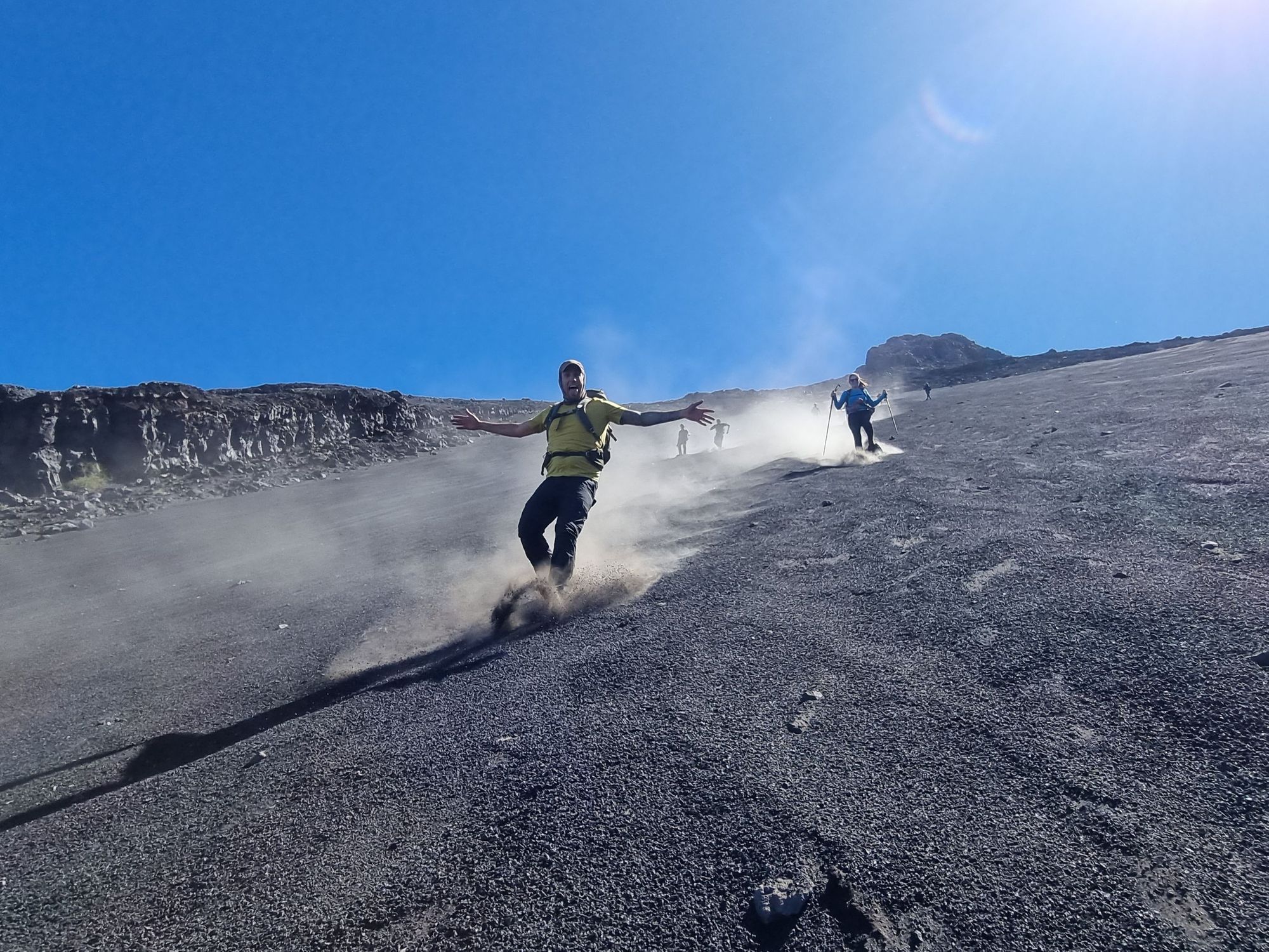 Running down a volcano on Cape Verde