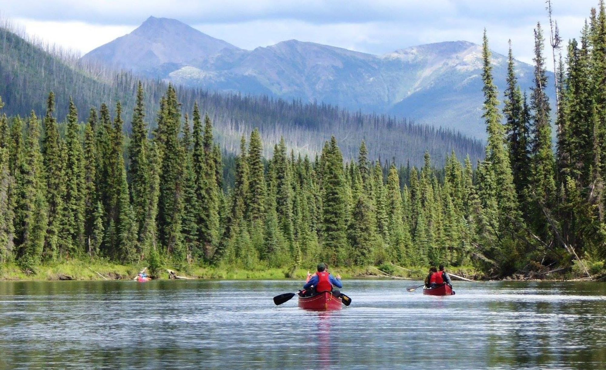A group of canoeists on the Yukon River