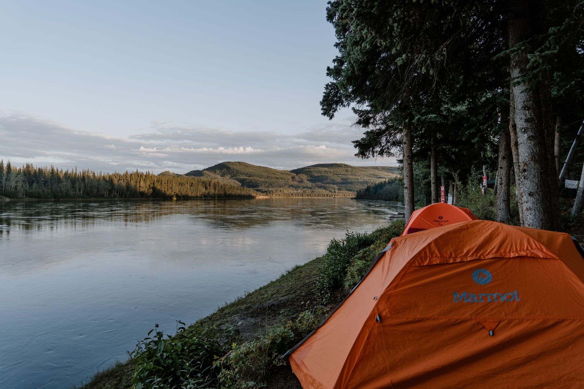 A river campsite in the Yukon, Canada.