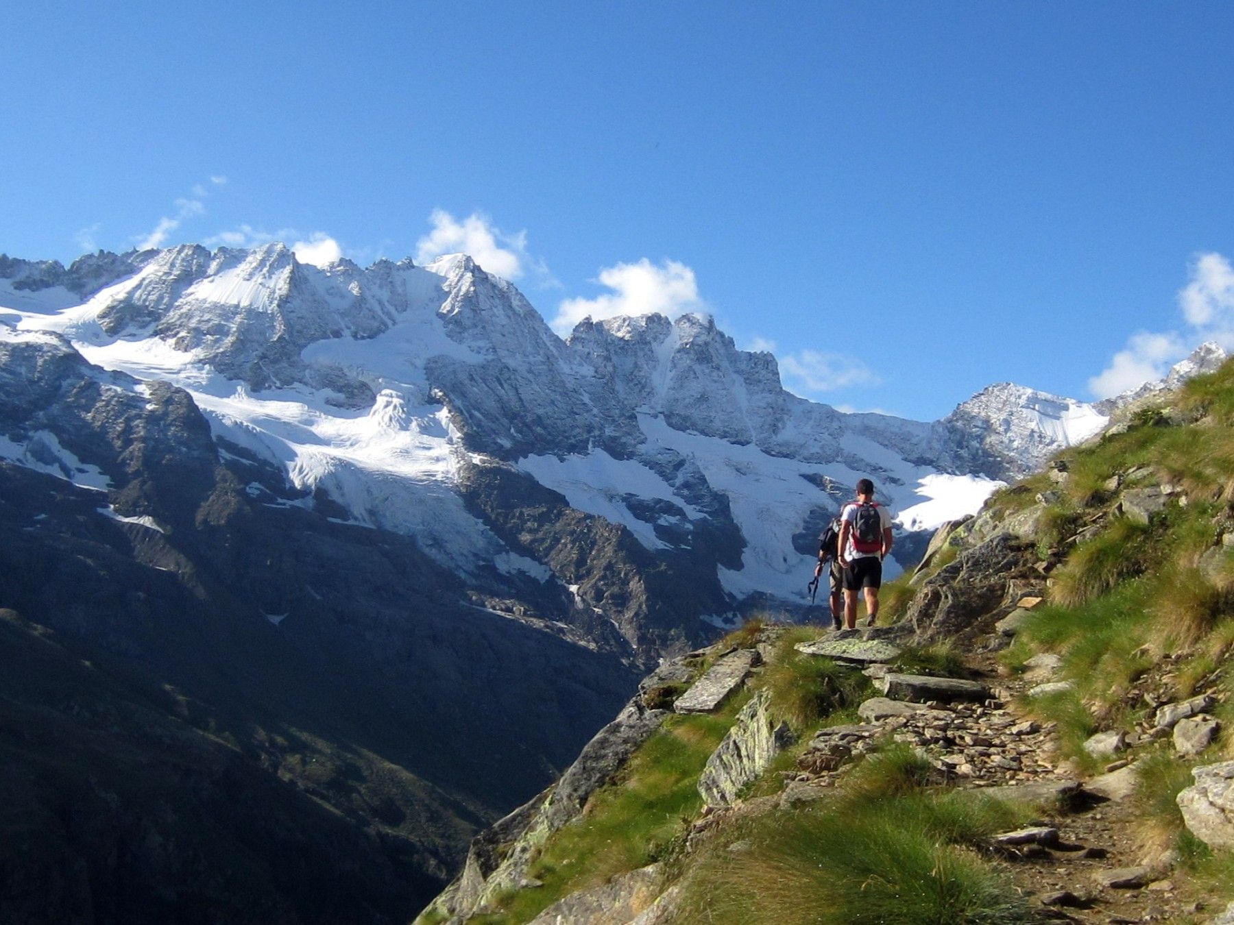 Trekkers in the Italian Alps
