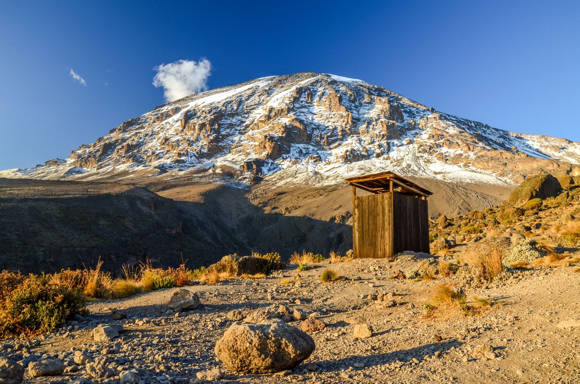 An outhouse on Mount Kilimanjaro, Tanzania