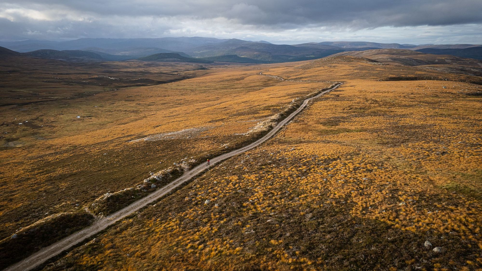 Markus Stitz pictured near Balmoral, on part of the new 266km bikepacking route, which loops from Aviemore. Photo: Markus Stitz