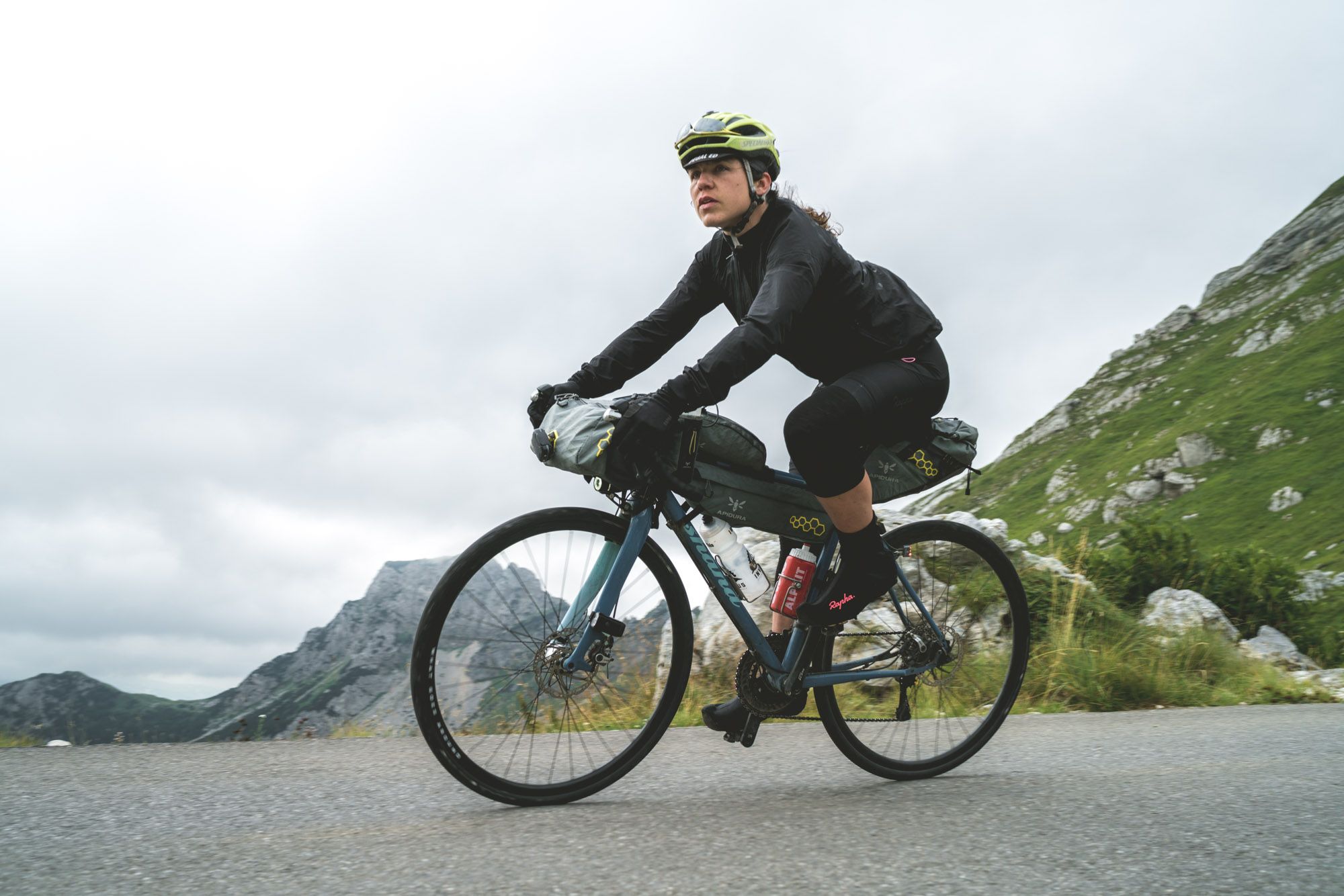 Emily Chappell, cycling on the Transcontinental Race, 2016. Photo: Kristian Pletten