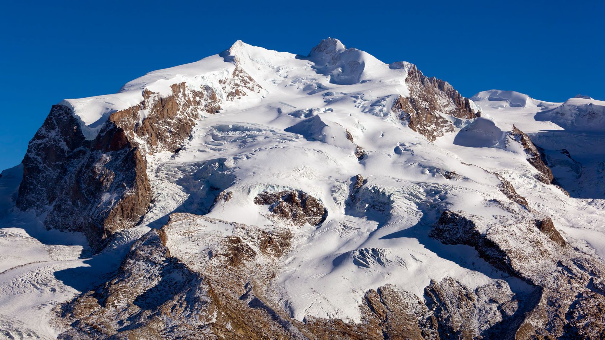 The Monte Rosa mountain massif, as seen in Vallis, Switzerland. Photo: Getty