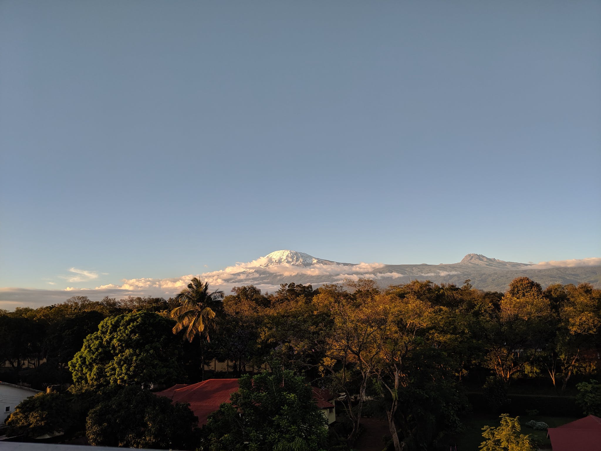 Mount Kilimanjaro, as seen from Moshi town.