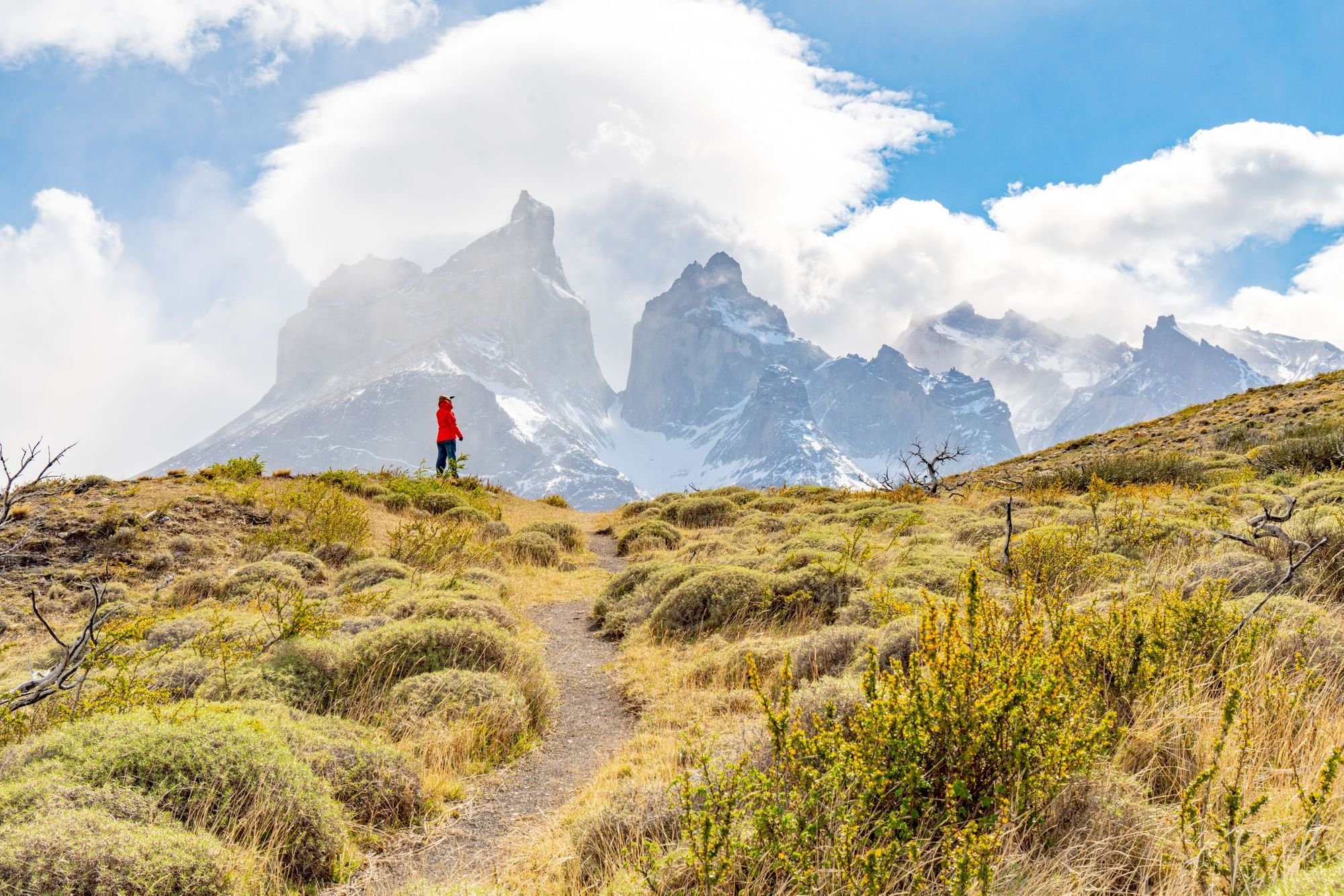 The distinctive, sharp crags of Torres del Paine piercing the sky in Chilean Patagonia. Photo: Getty