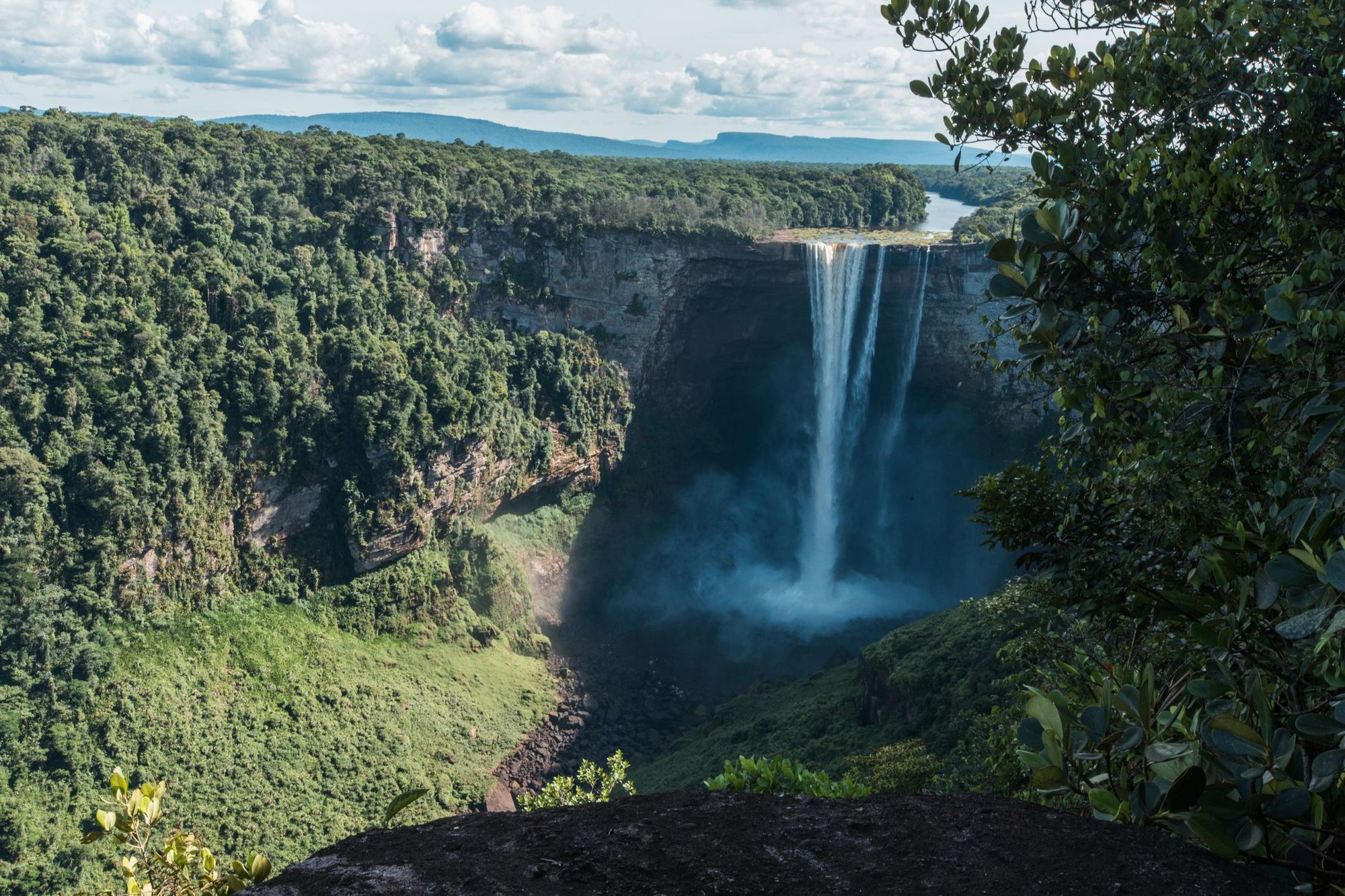 Kaieteur Falls, the largest free flowing waterfall in Guyana, South America. Photo: Getty.