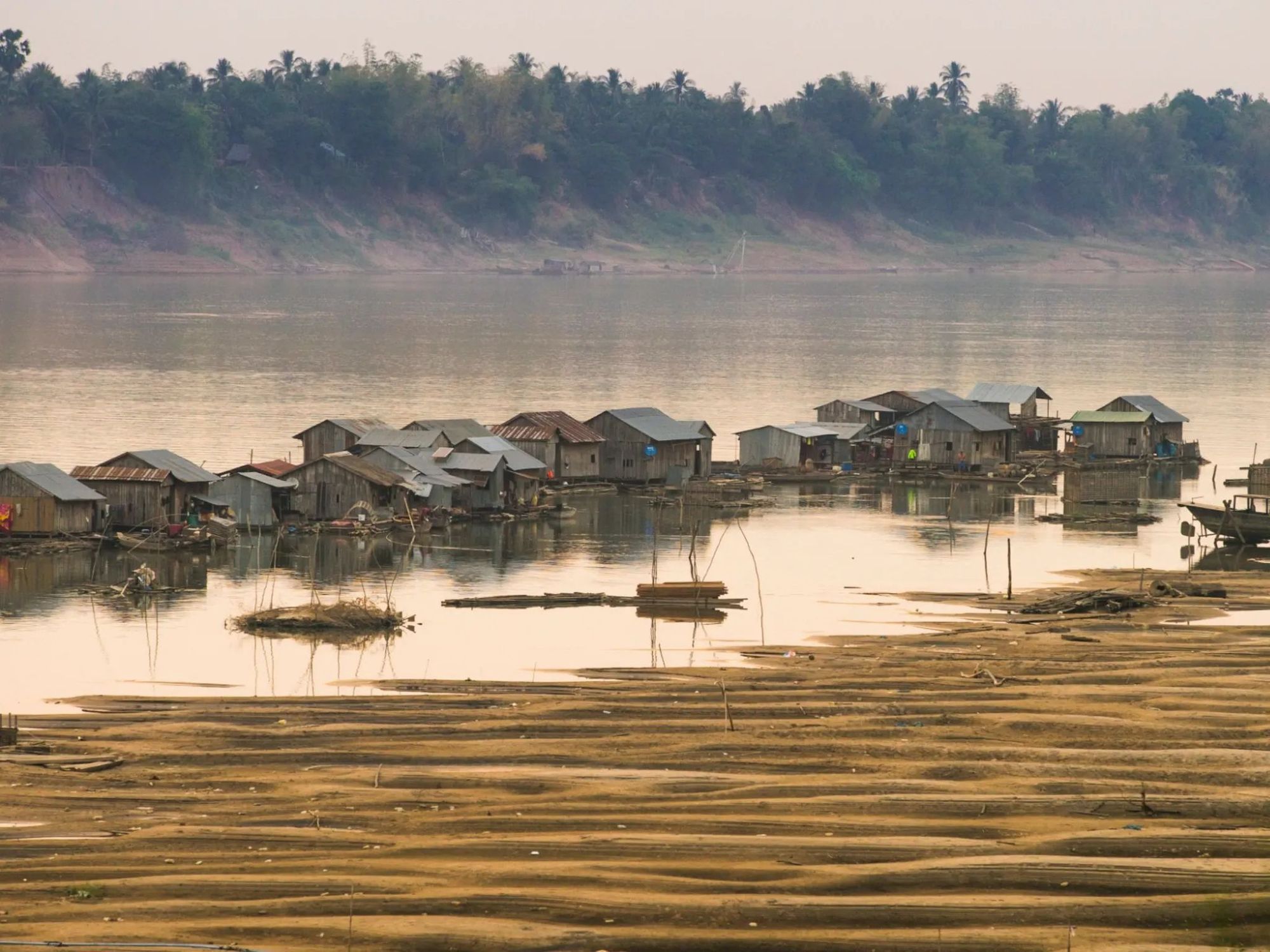 A floating village on Koh Trong, an island on the mighty Mekong river. Photos: Getty