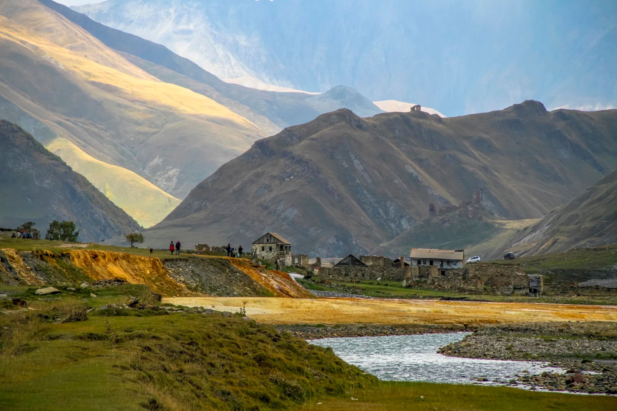 Hiking in Arsha Pass, Georgia.