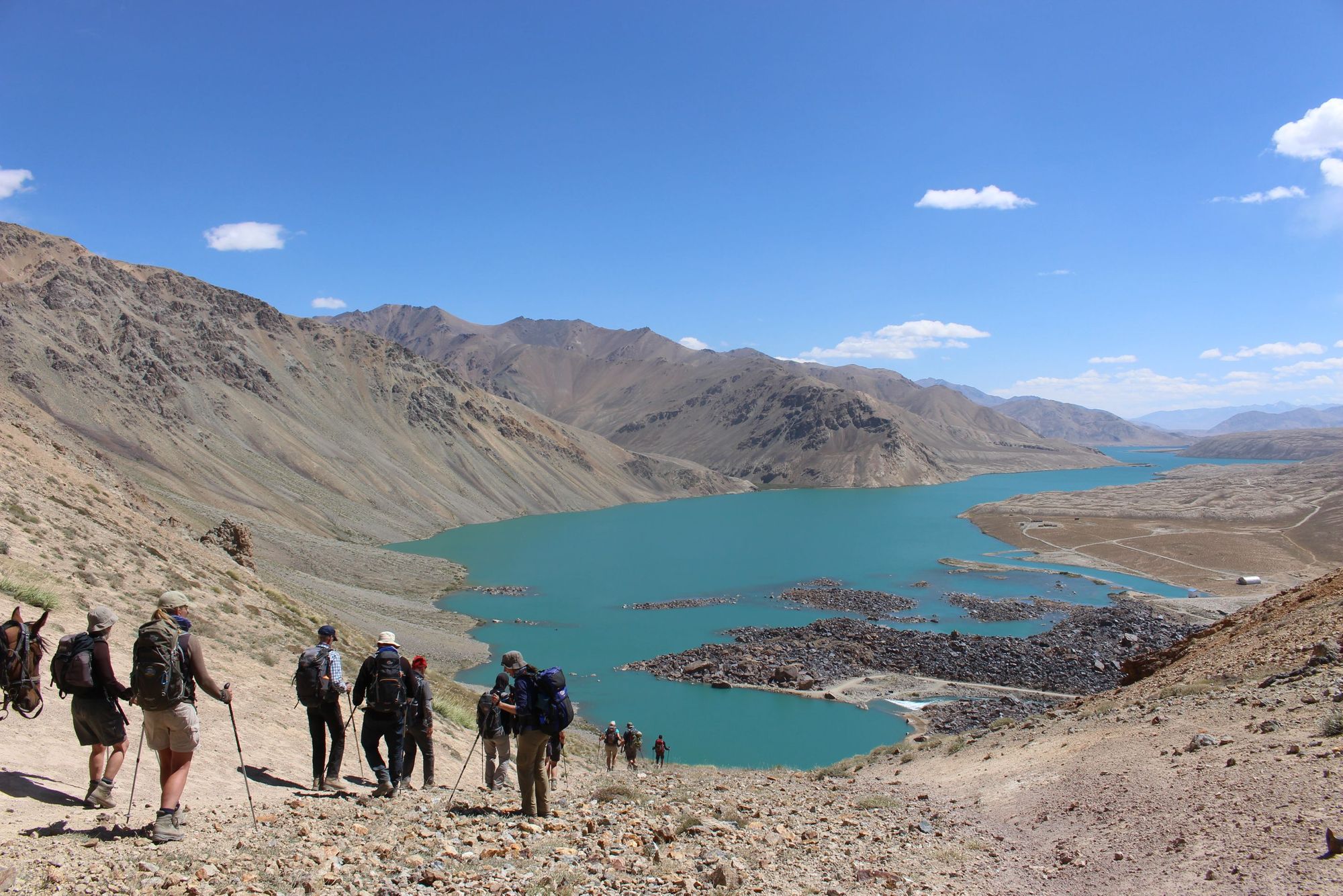 Tourists trekking in pristine Tajikistan. Photo: Orom Travel.