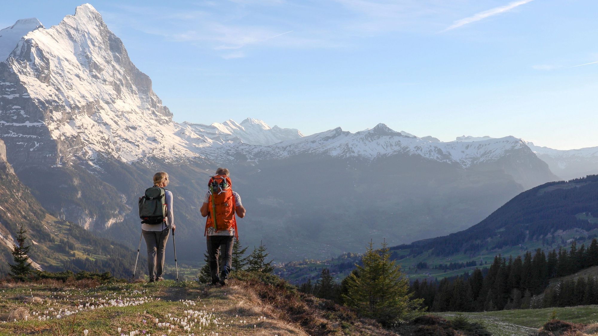 A couple looking out on a sublime view of the Matterhorn, one of the most iconic mountains in the world. Photo: Getty