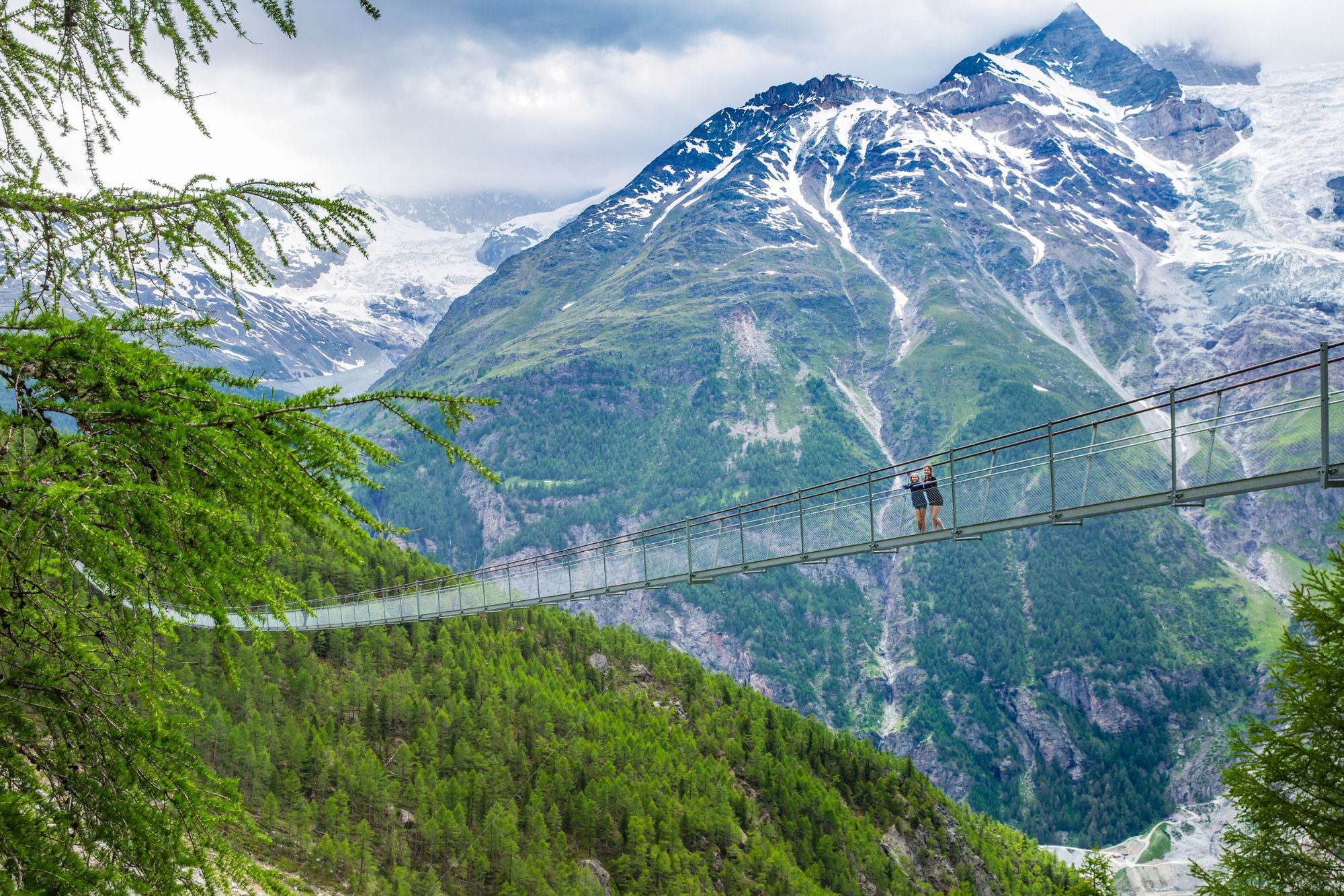 The Charles Kuonen suspension bridge, the longest such bridge in the Alps. Photo: Getty