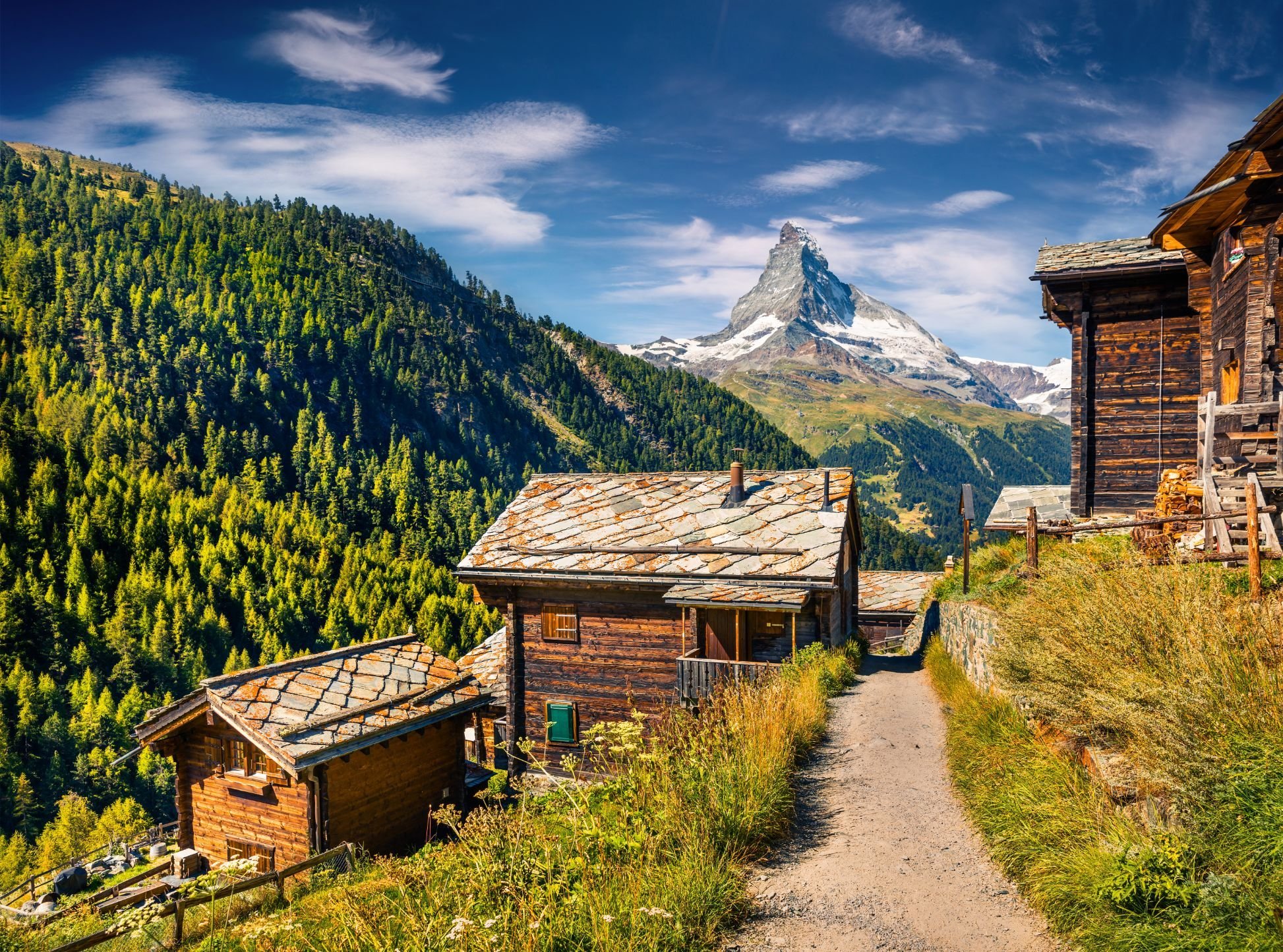 The scenic town of Zermatt is the gateway to the Tour of the Matterhorn. Photo: Getty