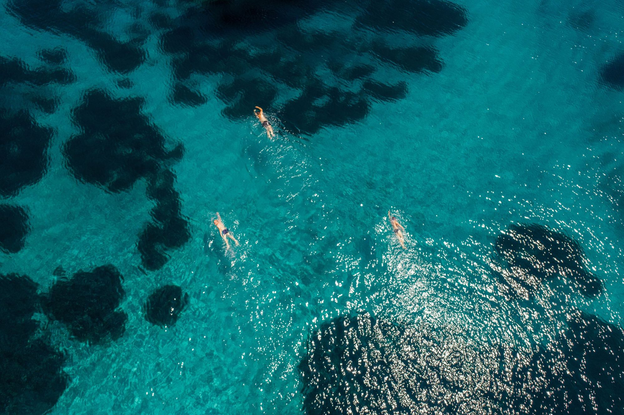Swimmers in the Ionian Sea, Greece