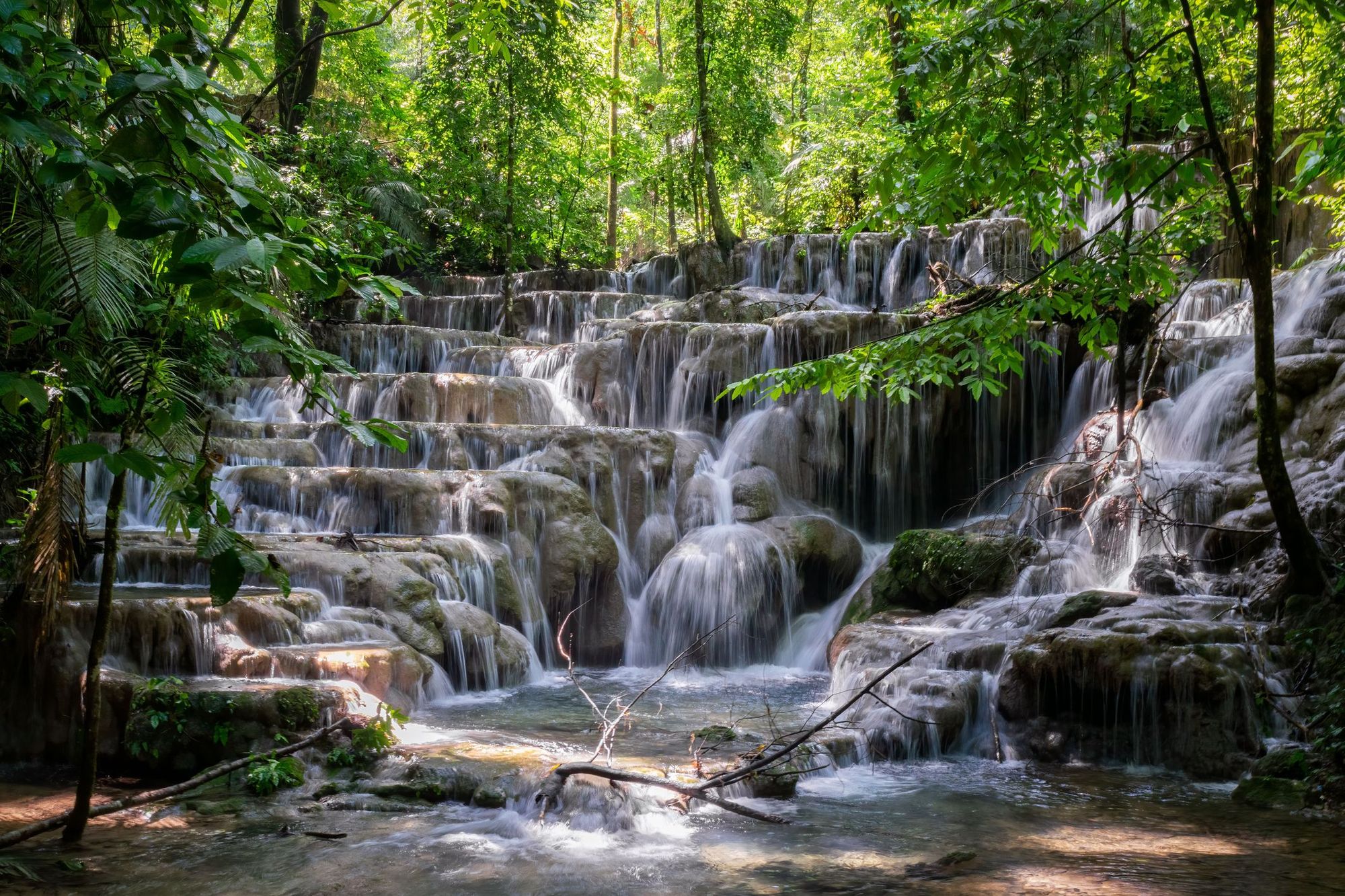 Sombrillas Waterfall, near Palenque Ruins in Chiapas, Mexico