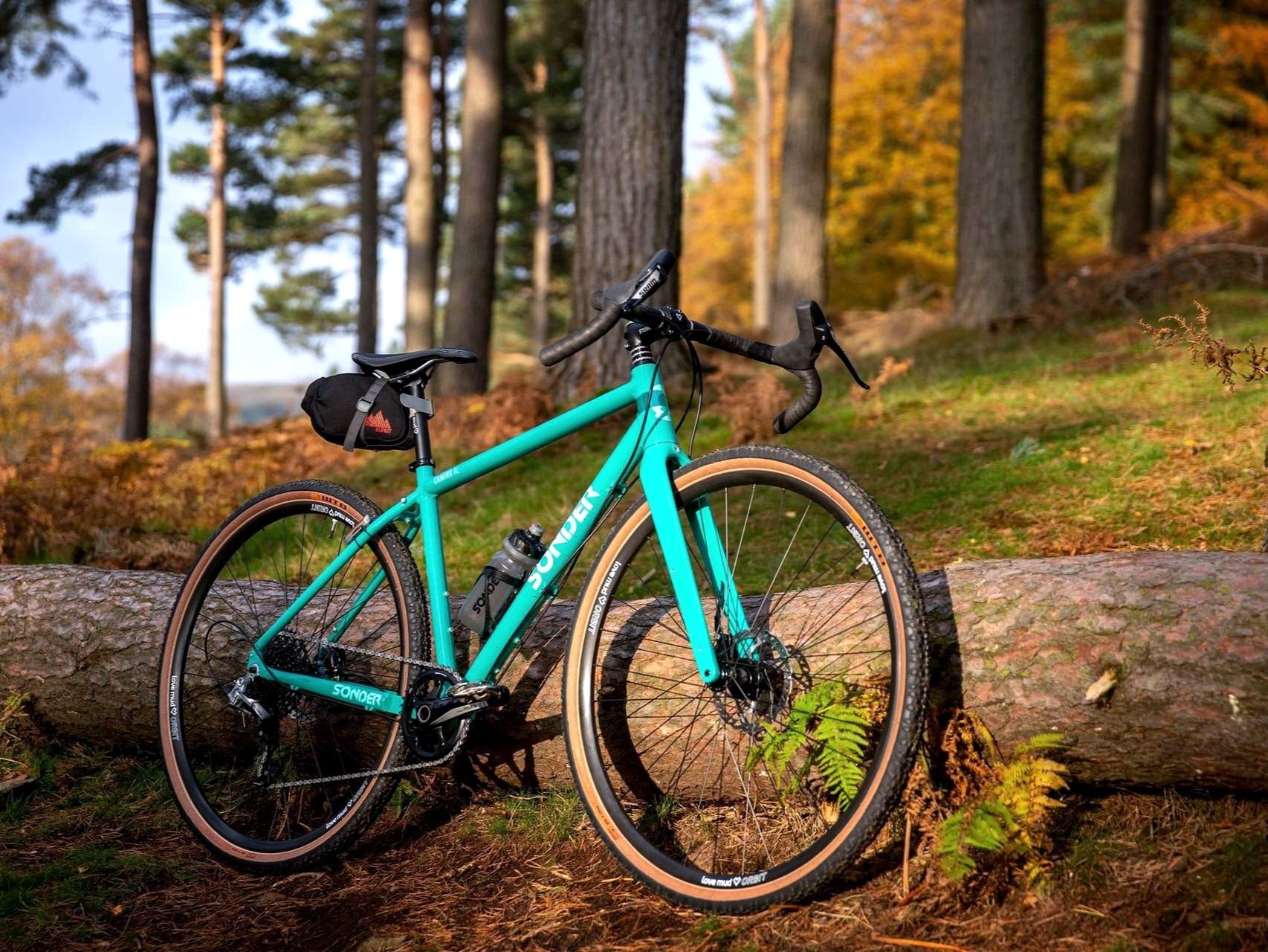 A purpose-built Sonder gravel bike, with a rigid frame, ready to explore the forest. Photo: Wild Cycles