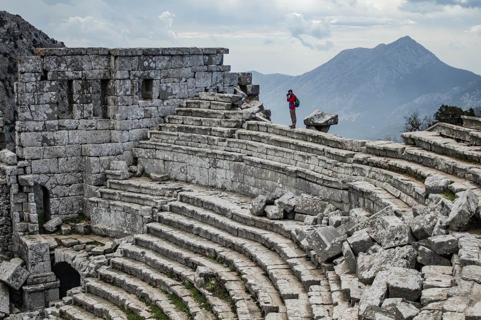 The ampitheatre at Termessos, in the heart of Mount Güllük-Termessos National Park, Turkey