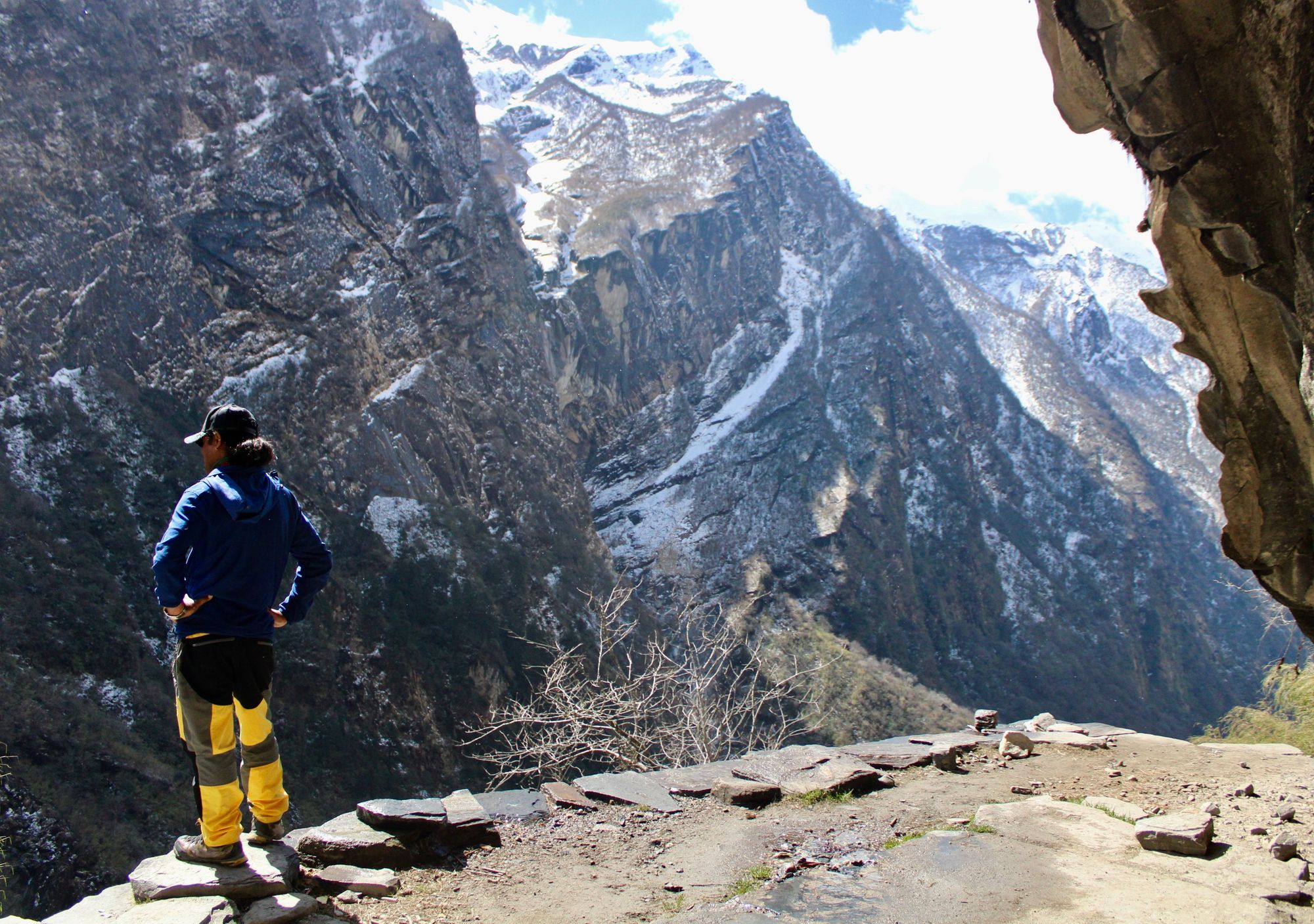 Looking out at the Himalayas from Hinko Cave, Nepal.
