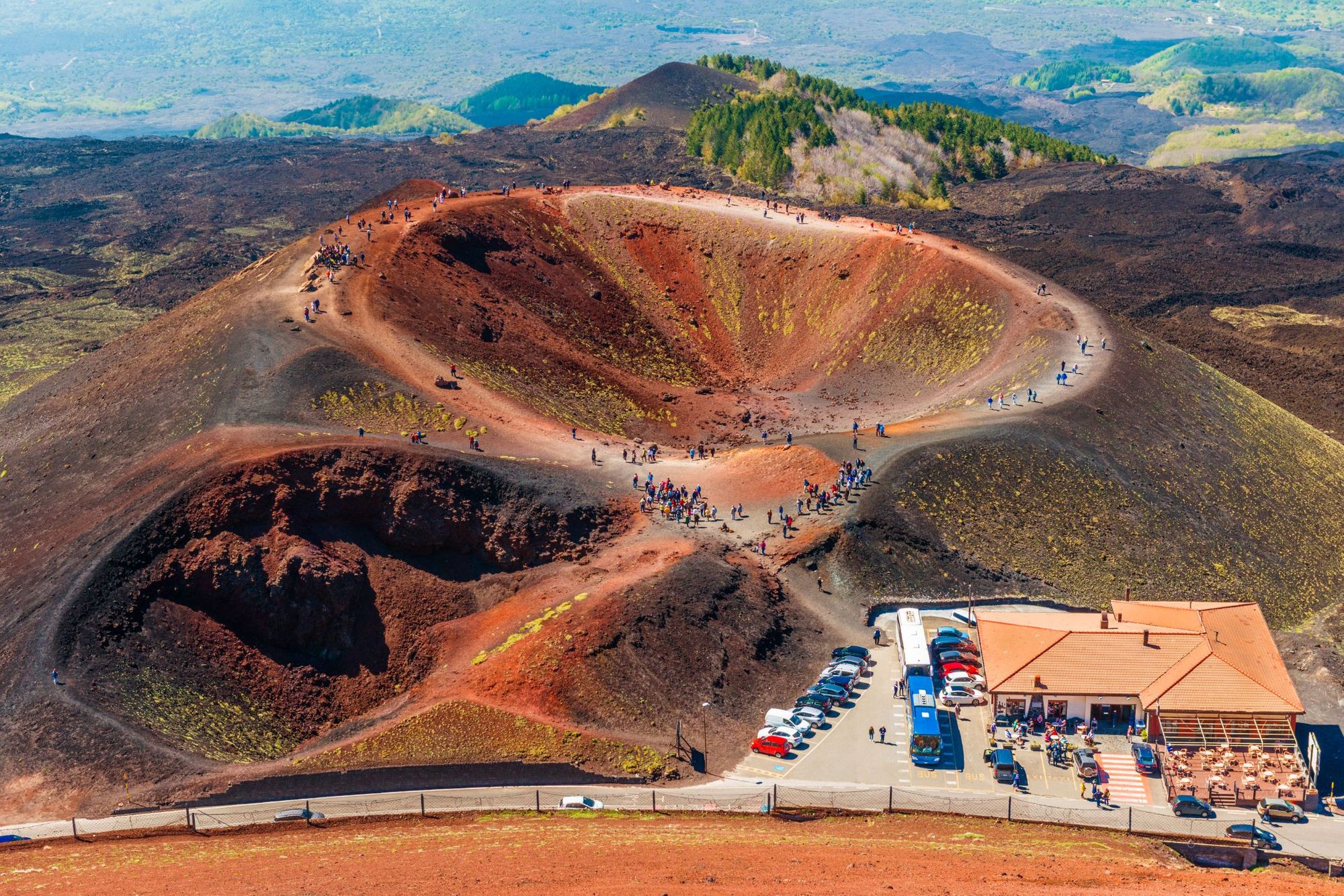 Rifugio Sapienza and the Silvestri Crater. Photo: Getty