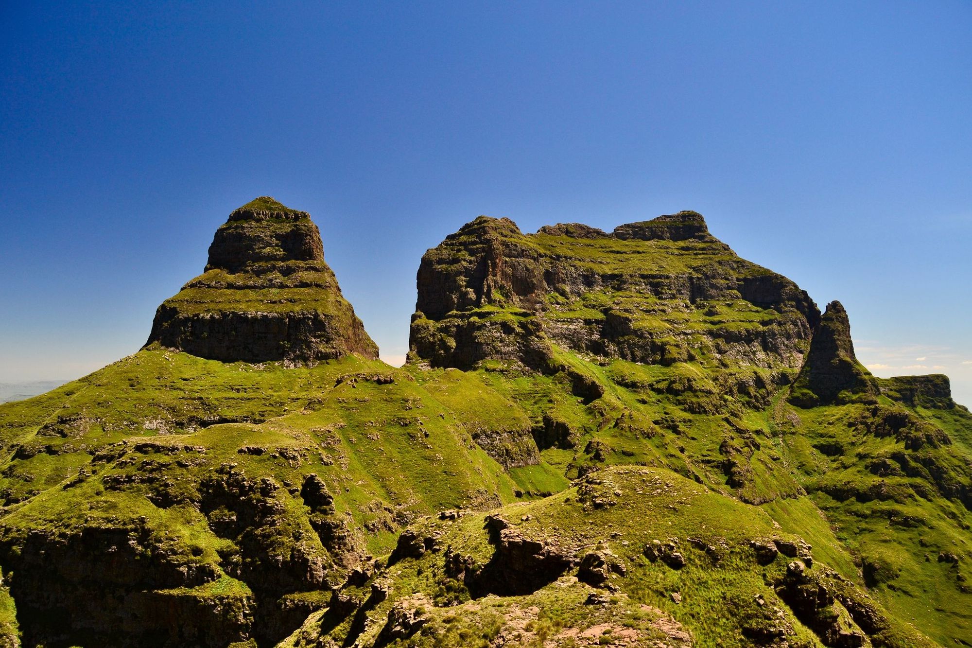 Cathedral Peak, left, in the Drakensberg. Photo: Getty.