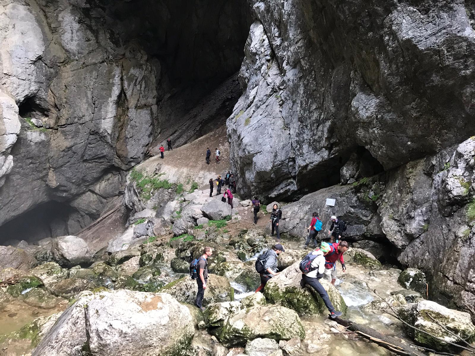 hiking in Romania's caves
